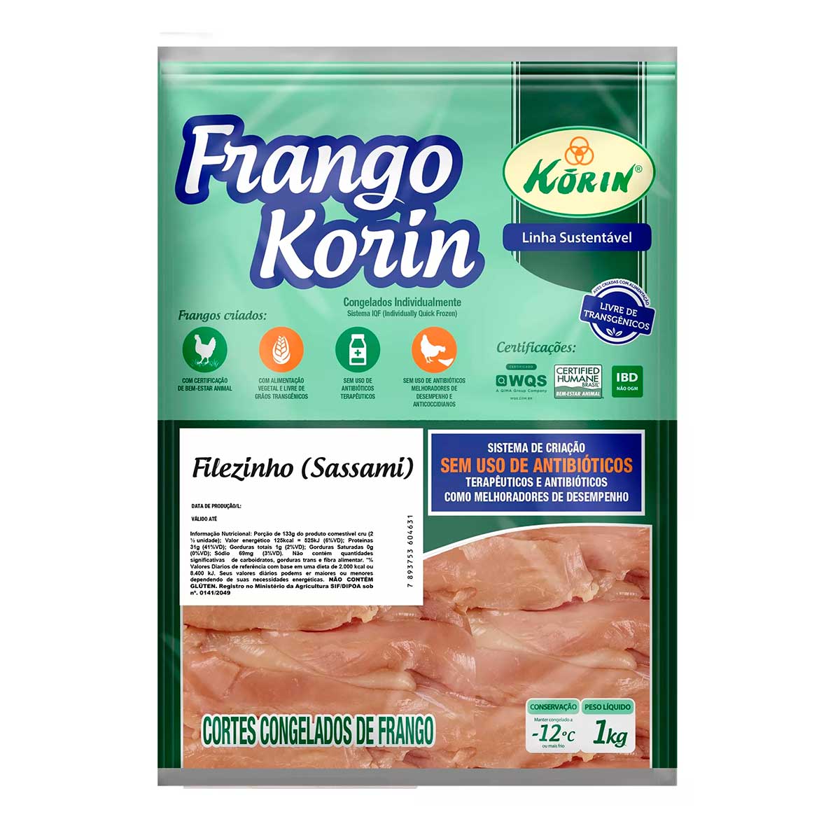 Filezinho Sassami  Korin Congelado 1 Kg