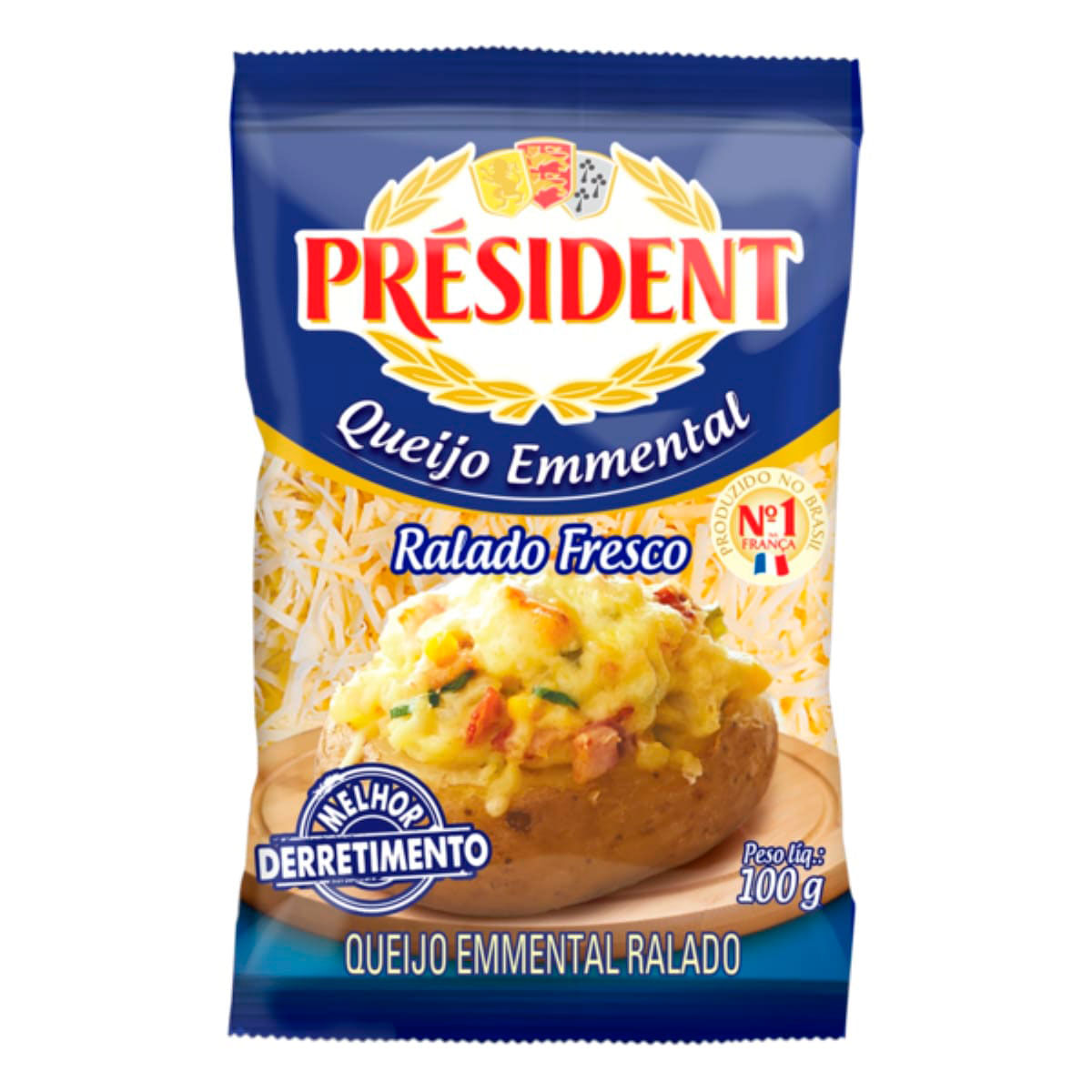 Queijo Emmental President Ralado 100g