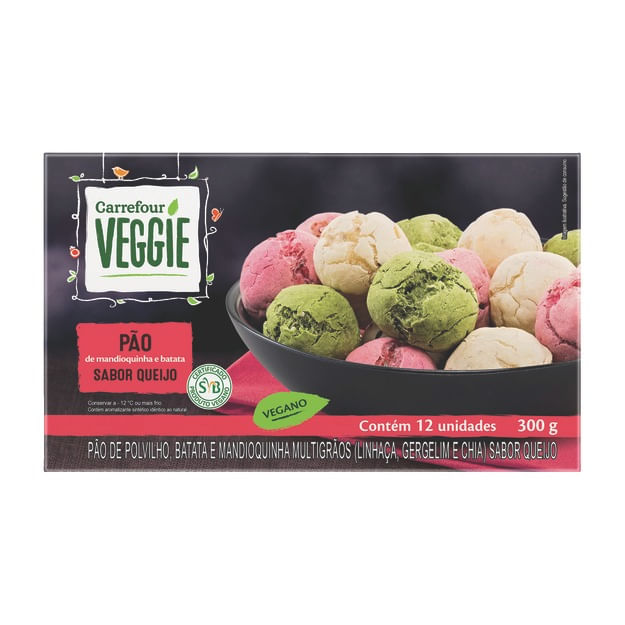 Pão sem queijo Carrefour Veggie Colorido 300 g