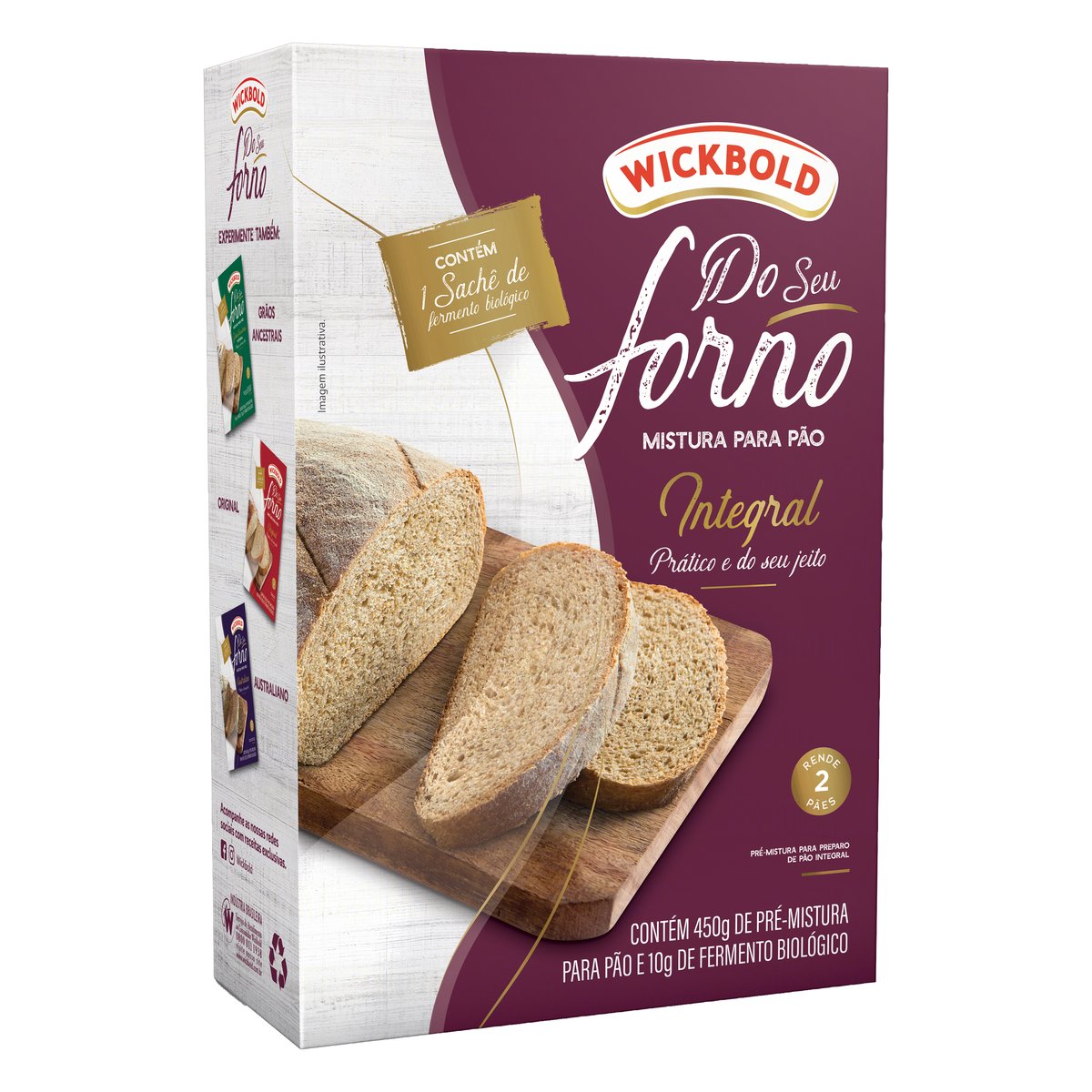 Pré-Mistura para Pão Integral Wickbold Do Seu Forno Caixa 460 g Sendo 450 g Pré-Mistura e 10 g de Fermento Biológico