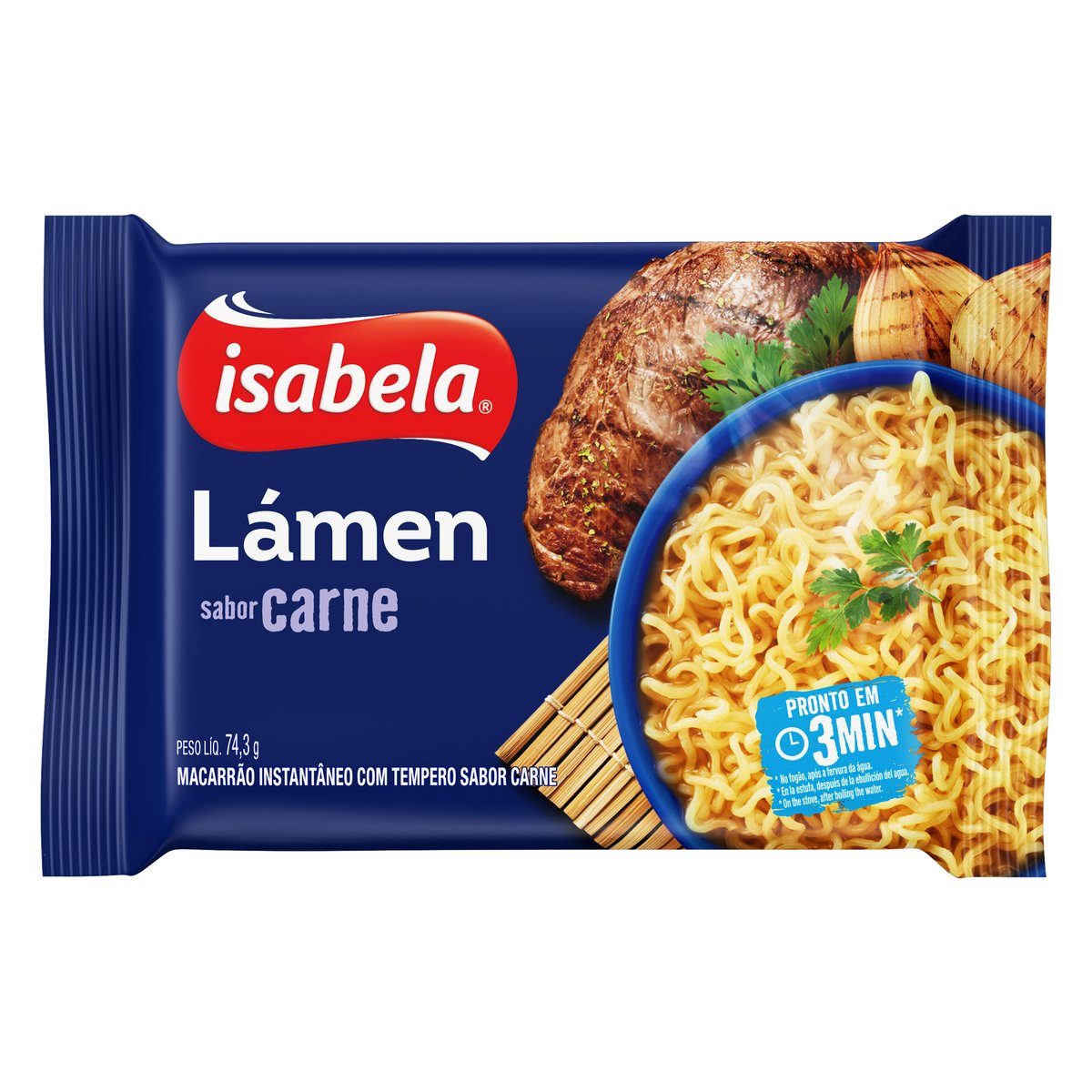 Macarrão Instantâneo Lámen Carne Isabela 74,3 g