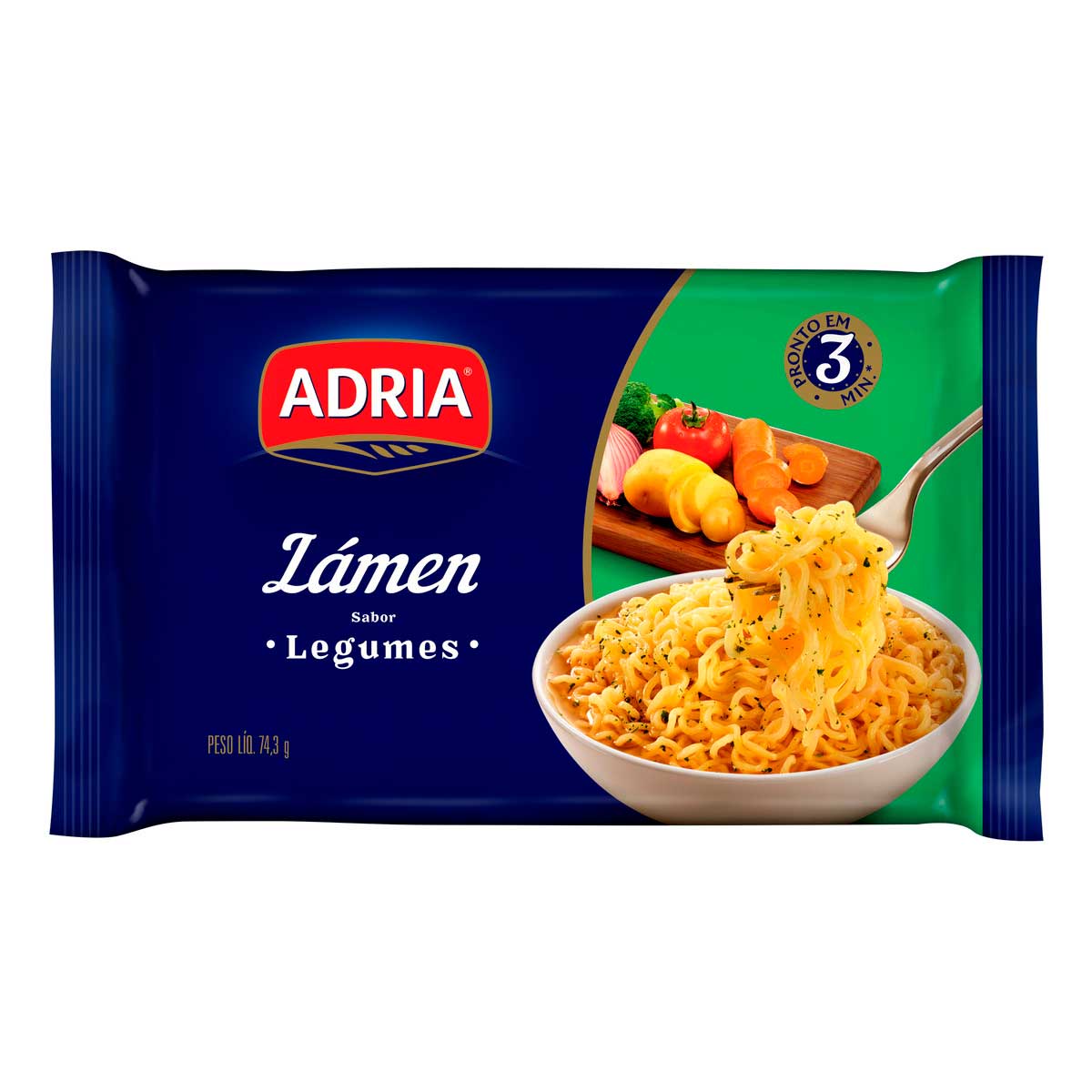 Macarrão Instantâneo Lámen Legumes Adria Pacote 74,3 g