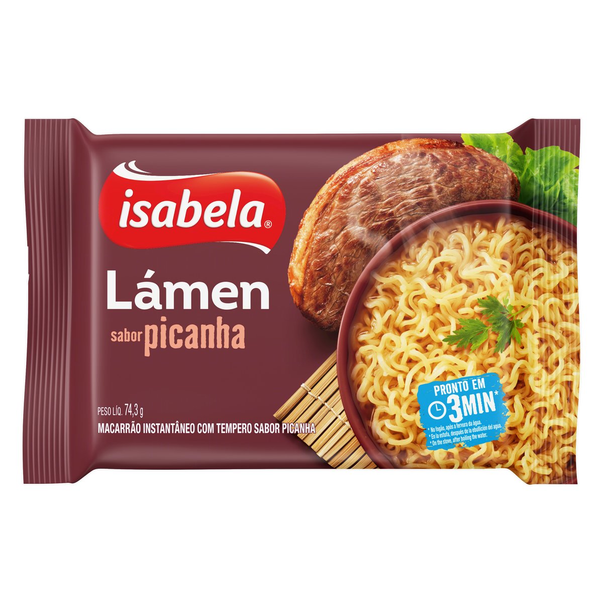 Macarrão Instantâneo Lámen Picanha Isabela 74,3 g