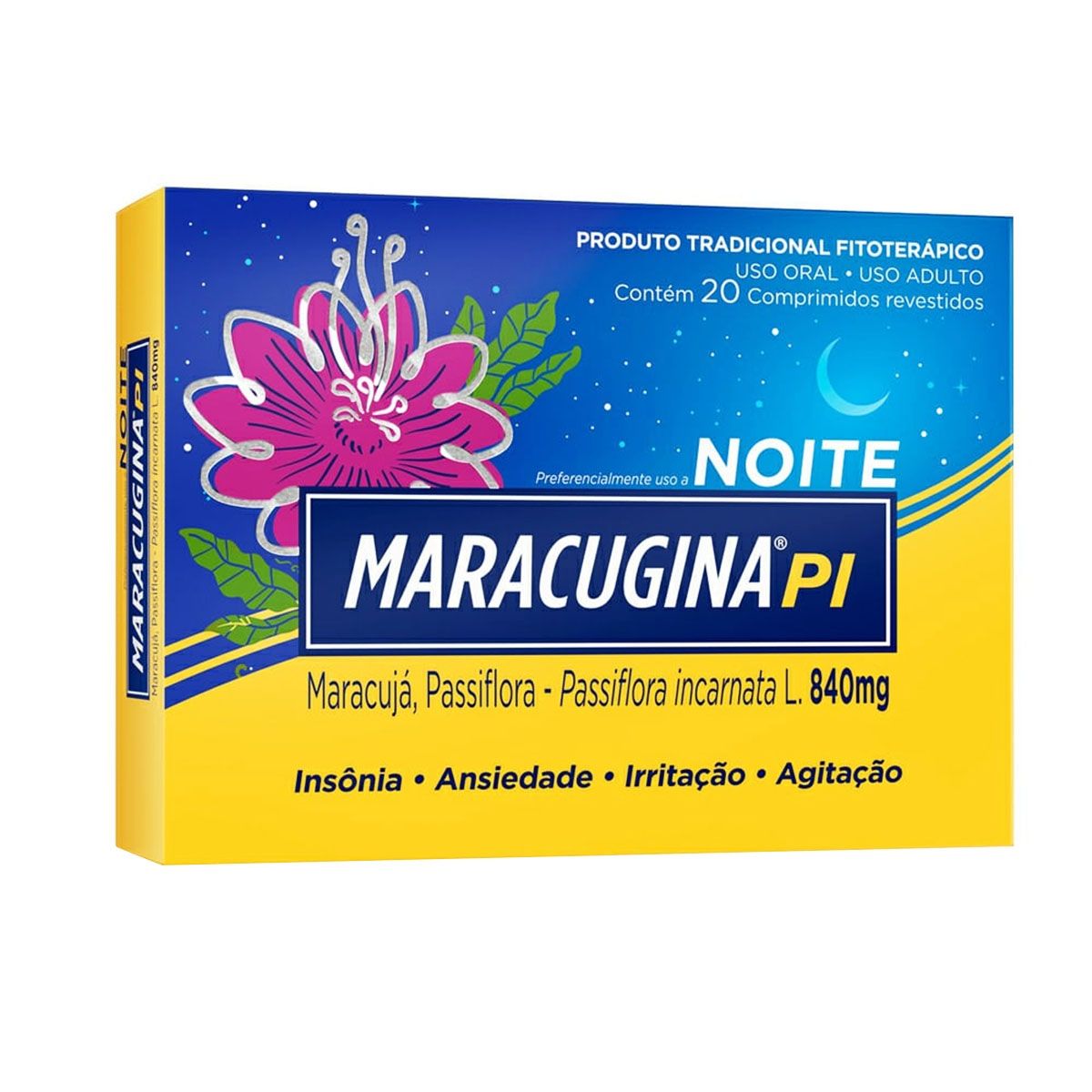 Maracugina Pi Noite 840mg com 20 Comprimidos