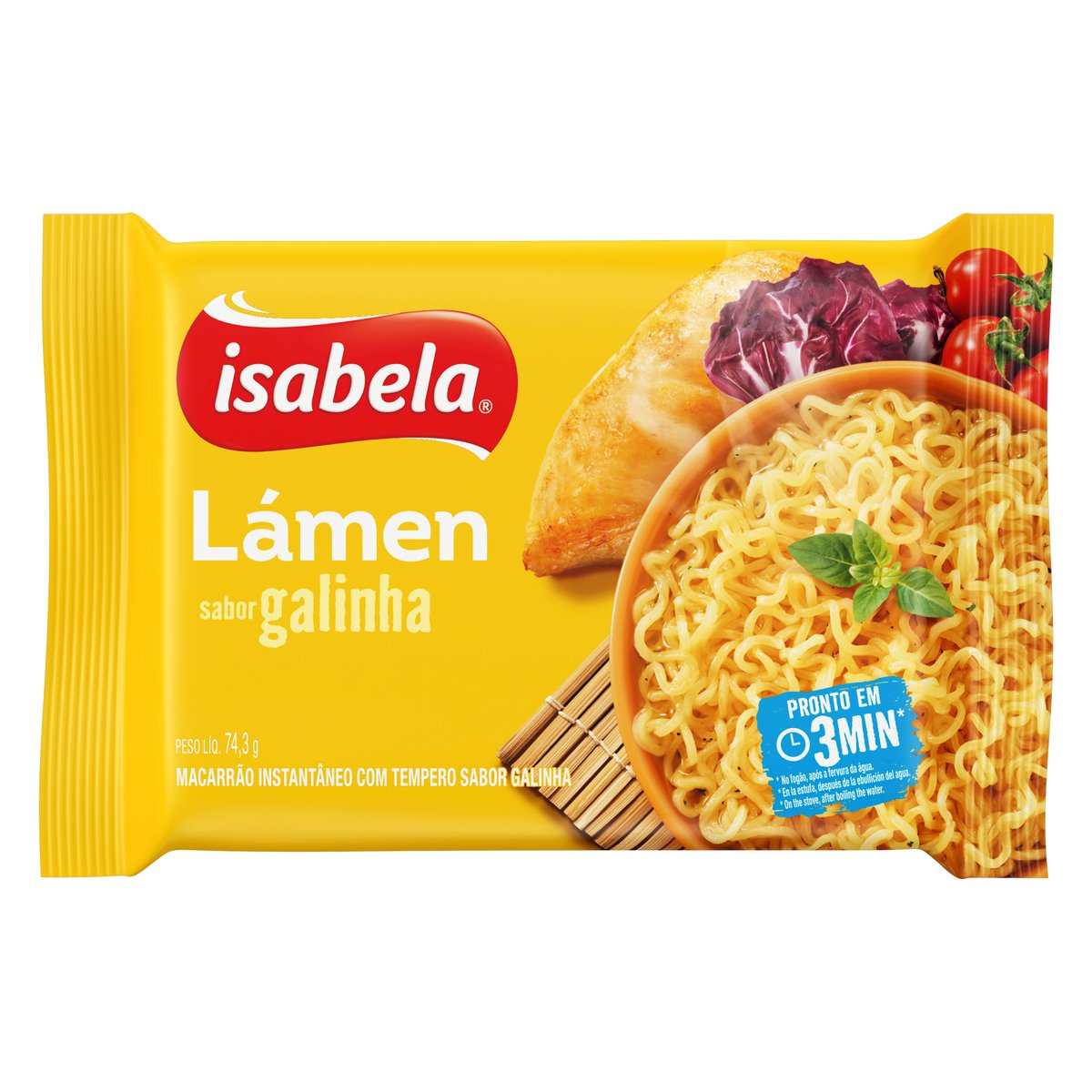 Macarrão Instantâneo Lámen Galinha Isabela 74,3 g