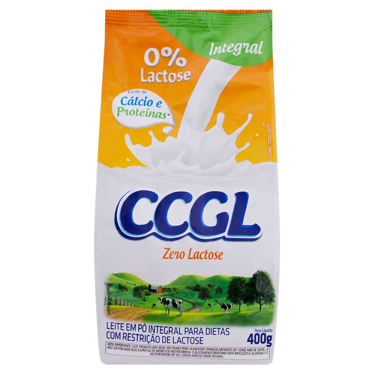 Leite em Pó Integral Zero Lactose CCGL Pacote 400 g