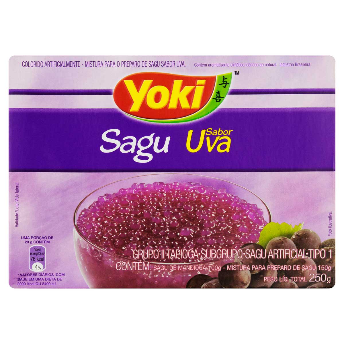 Mistura para Sagu Tipo 1 Uva Yoki Caixa 250 g