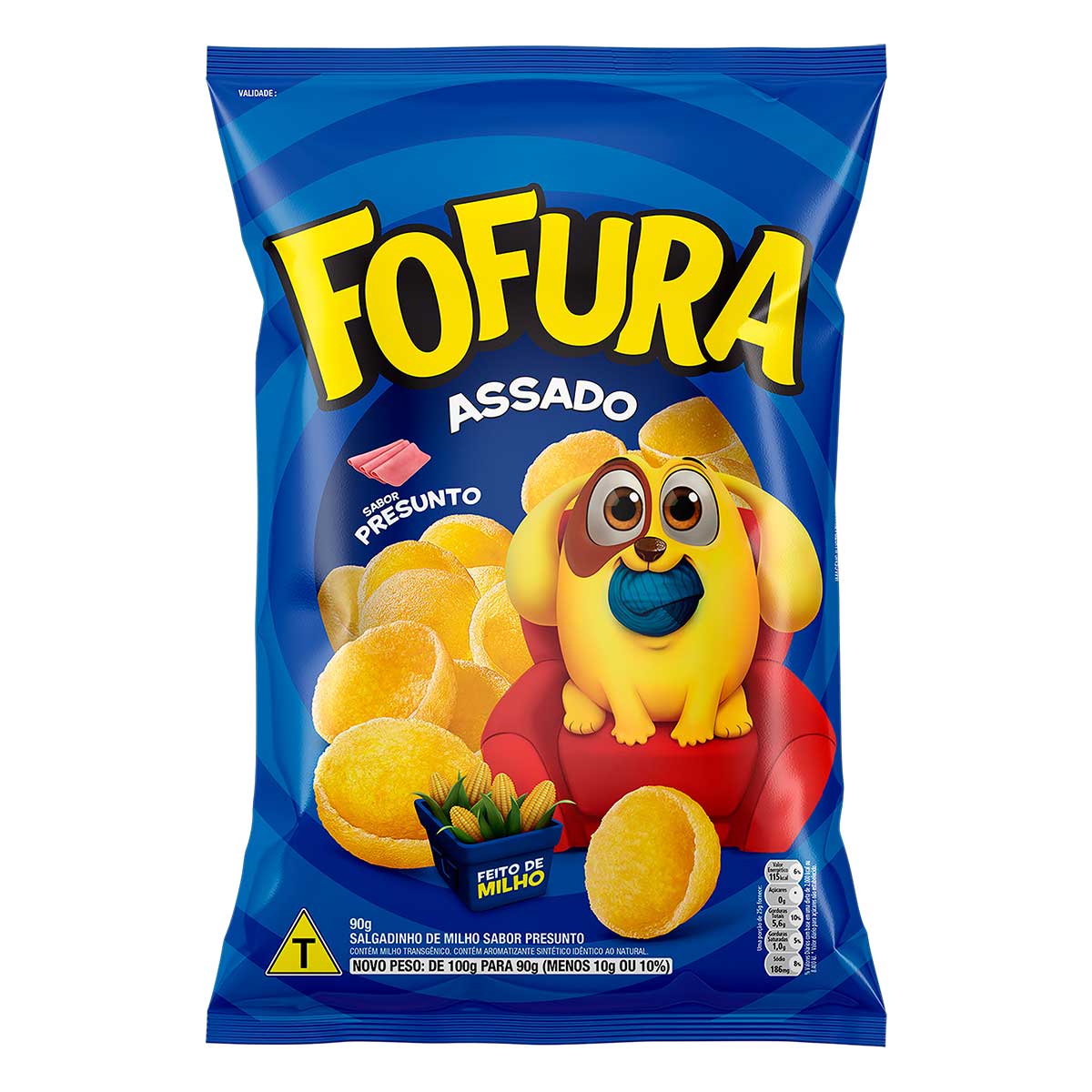 Salgadinho de Milho Presunto Fofura Pacote 90 g