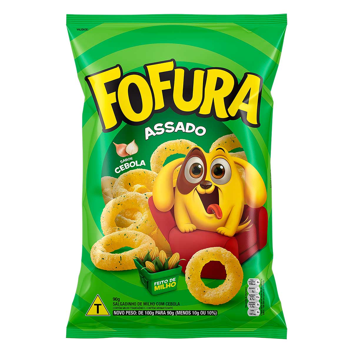 Salgadinho de Milho Cebola Fofura Pacote 90 g