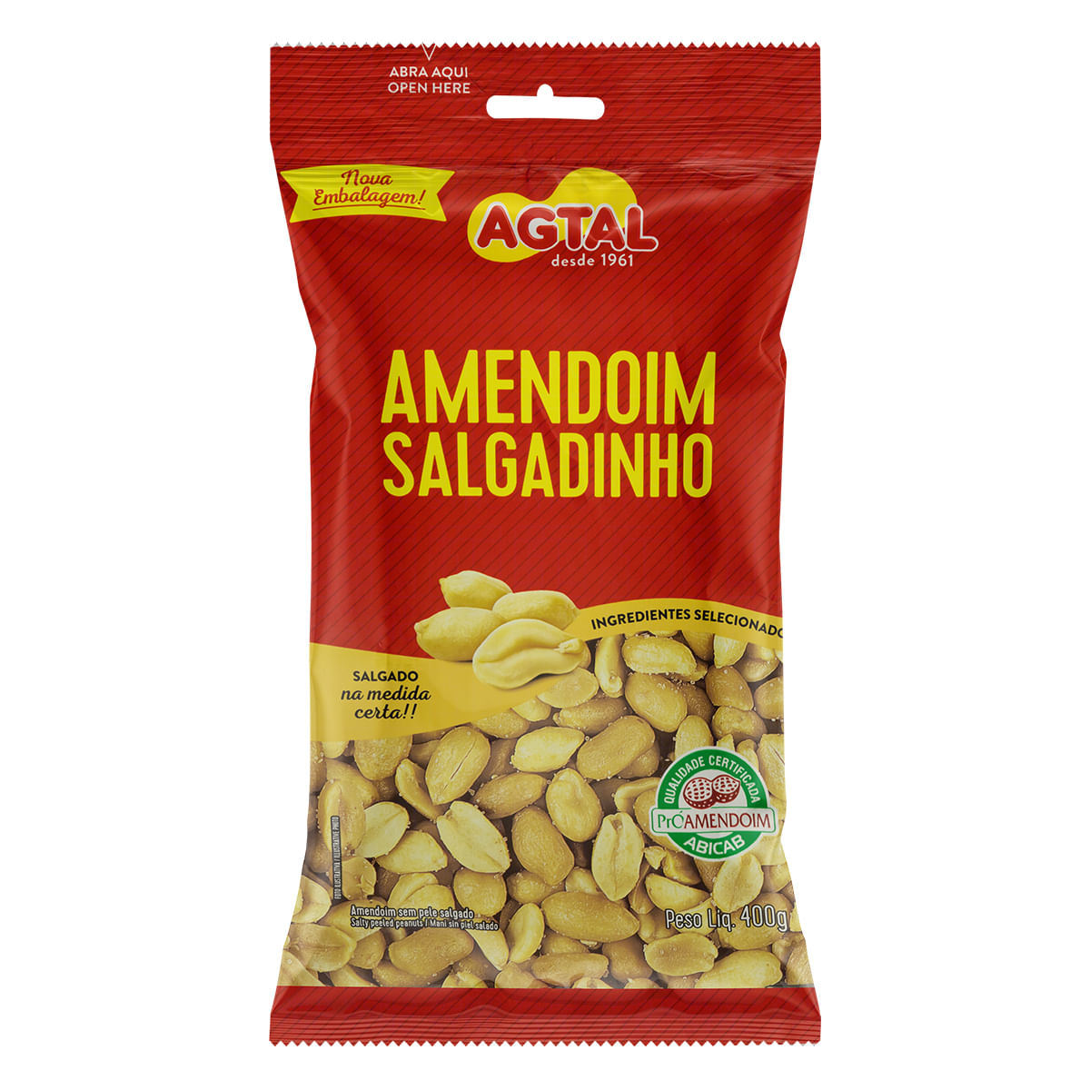 Amendoim Salgado sem Pele Agtal 400 g