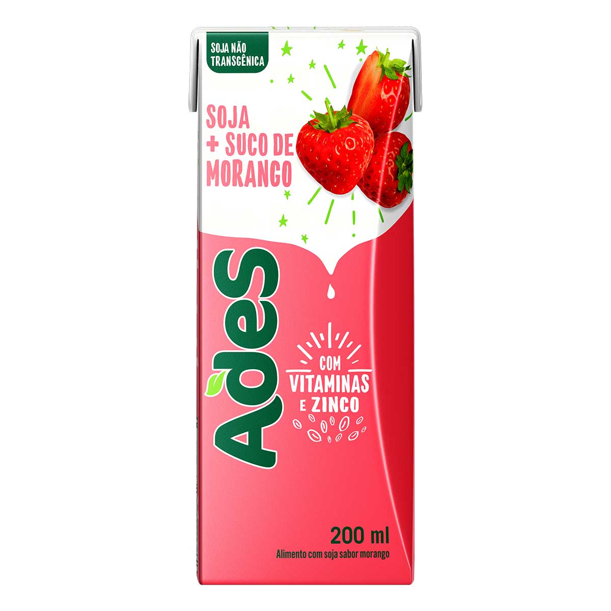 Bebida à Base de Soja Ades Morango 200 ml