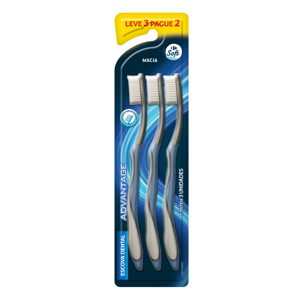 Escova de Dente Carrefour Soft Advantage Macia Leve 3 Pague 2