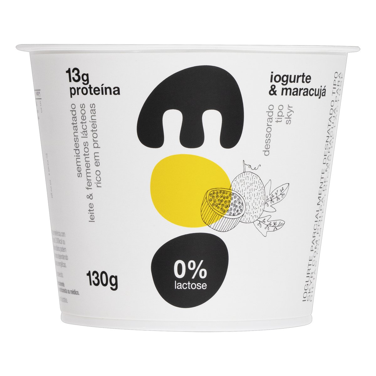 Iogurte Parcialmente Desnatado Skyr Maracujá Zero Lactose Moo Pote 130 g