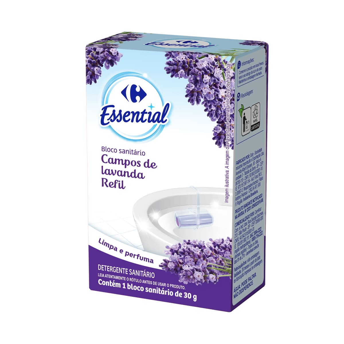 Bloco Sanitário Carrefour Essential Lavanda Refil 30 g