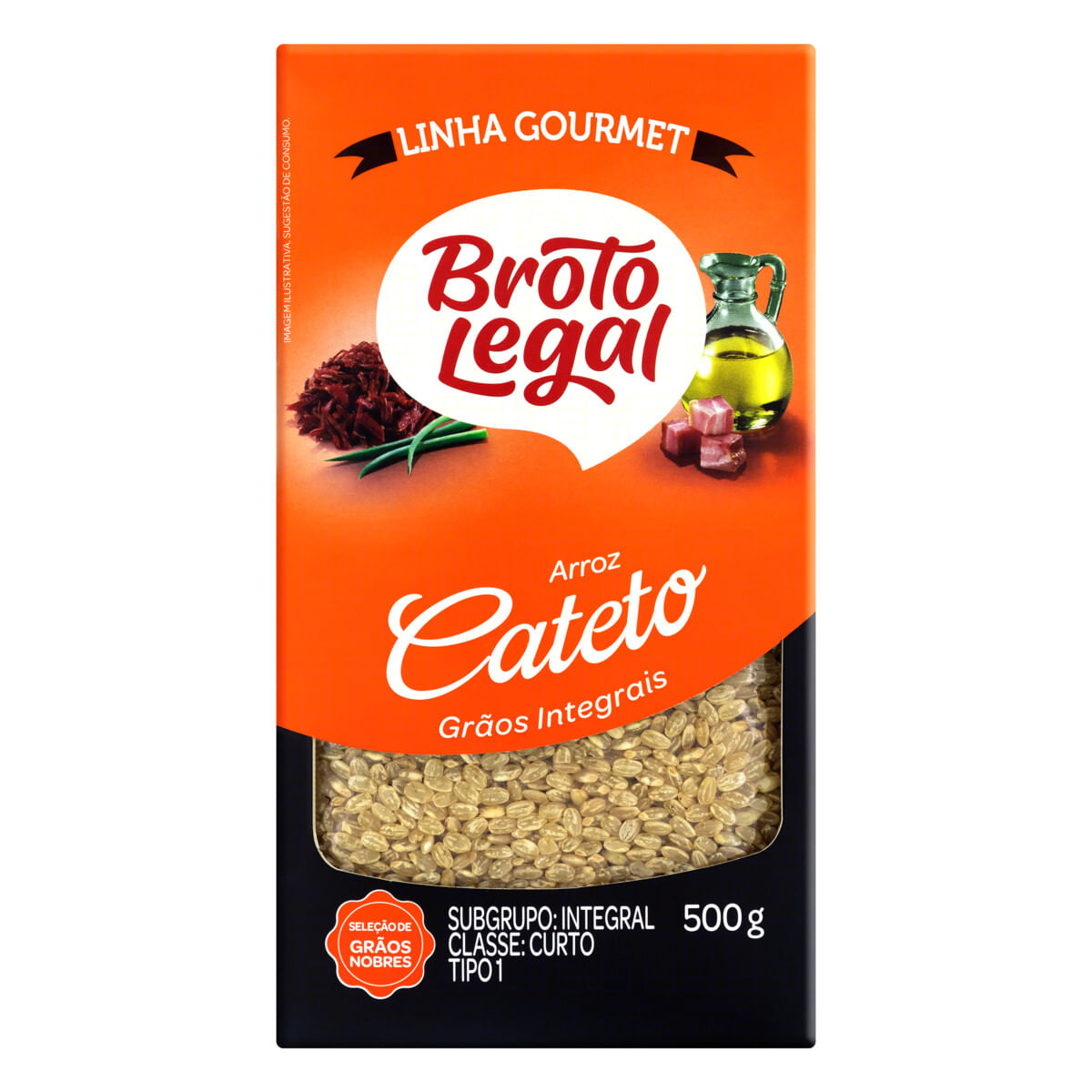 Arroz Cateto Tipo 1 Integral Broto Legal Gourmet 500 g