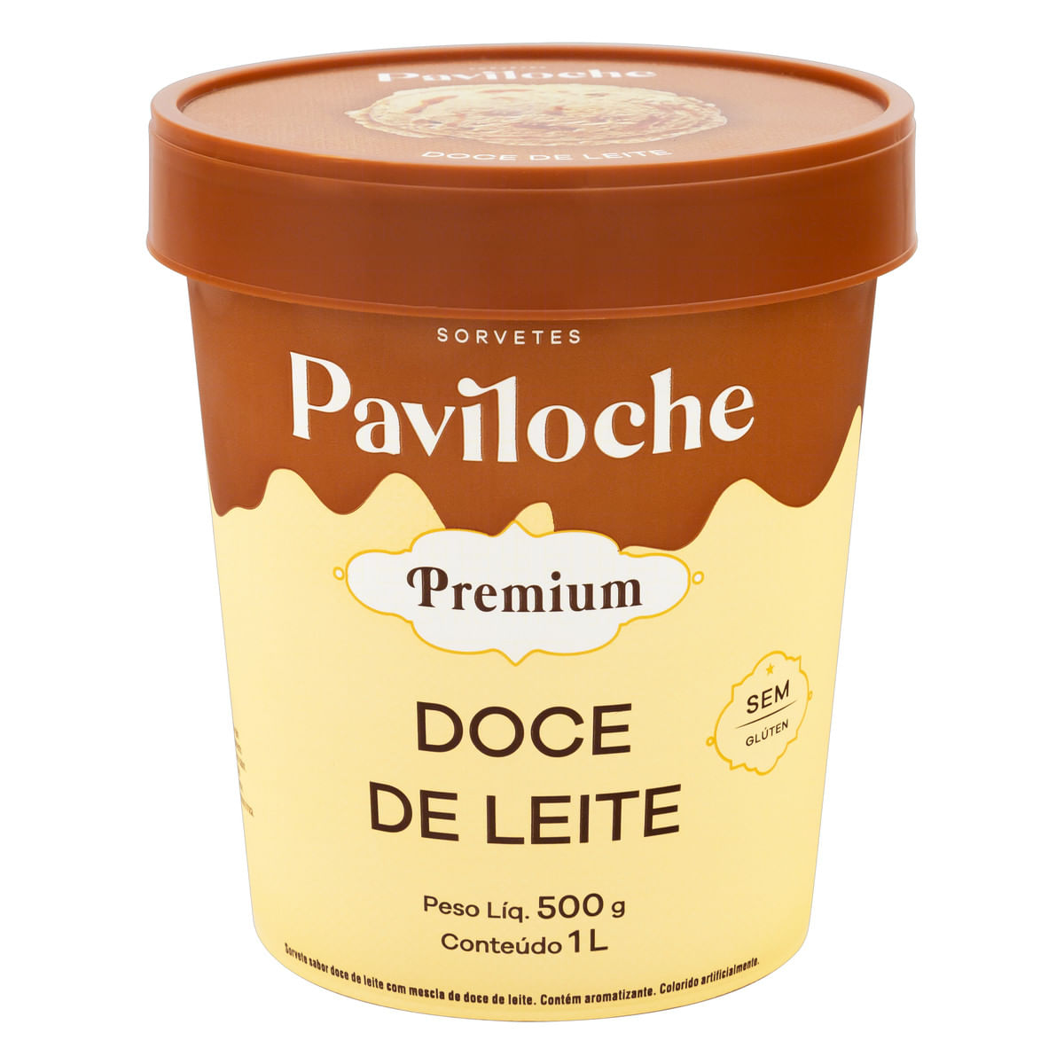 Sorvete Doce de Leite Paviloche Premium Pote 1 L