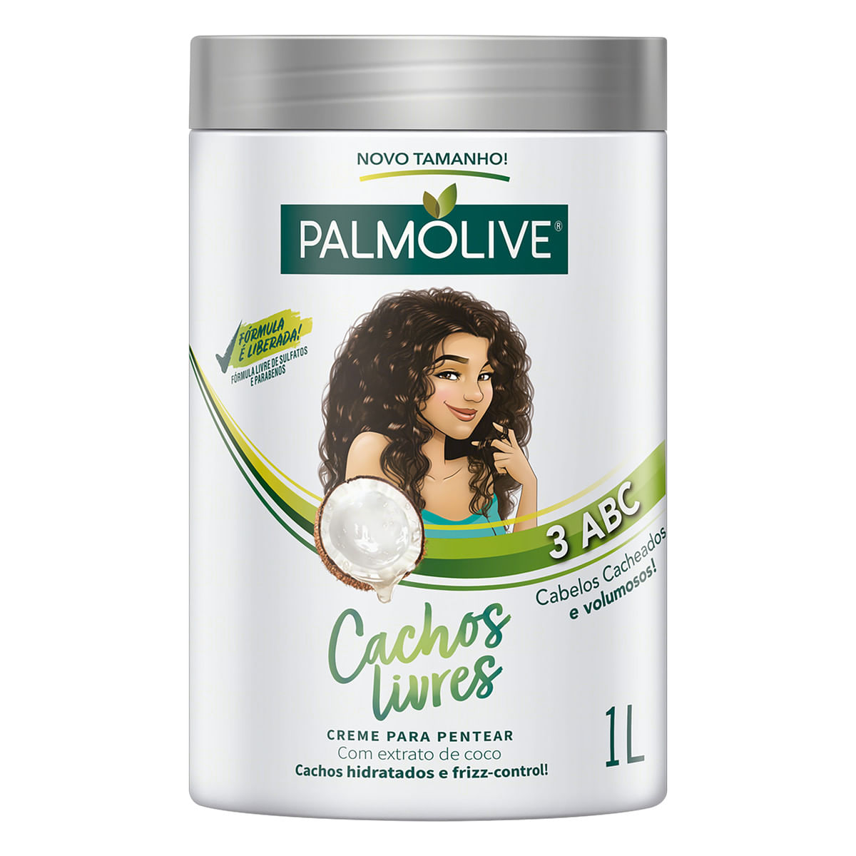 Creme para Pentear Palmolive Cachos Livres com Extrato de Coco 1 l