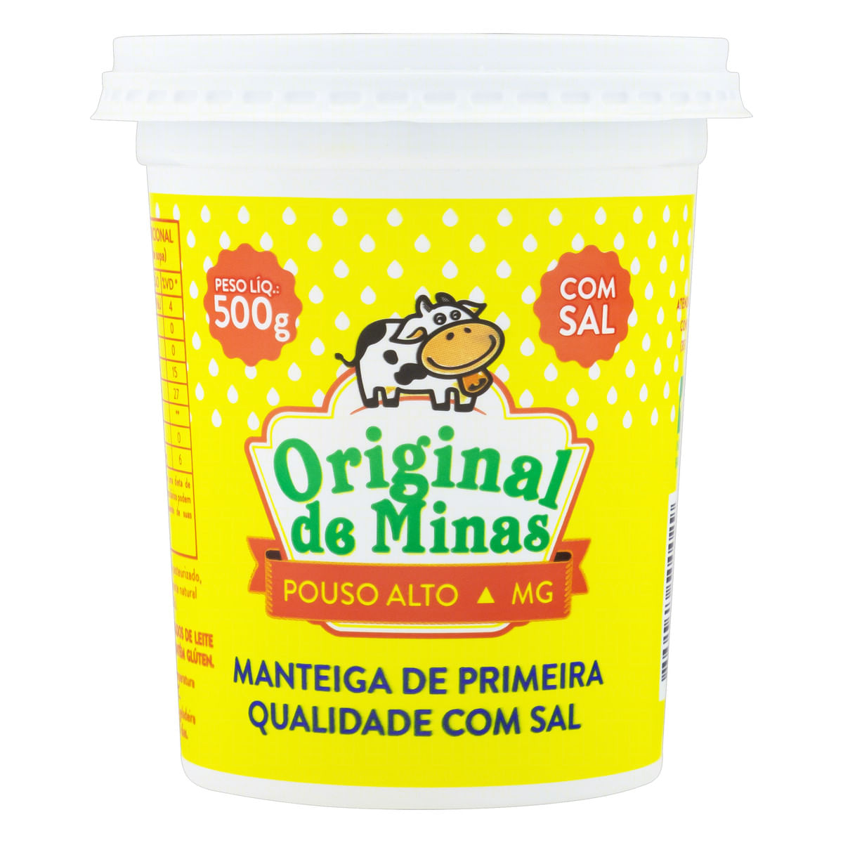 Manteiga de Primeira Qualidade com Sal Original de Minas Pote 500 g