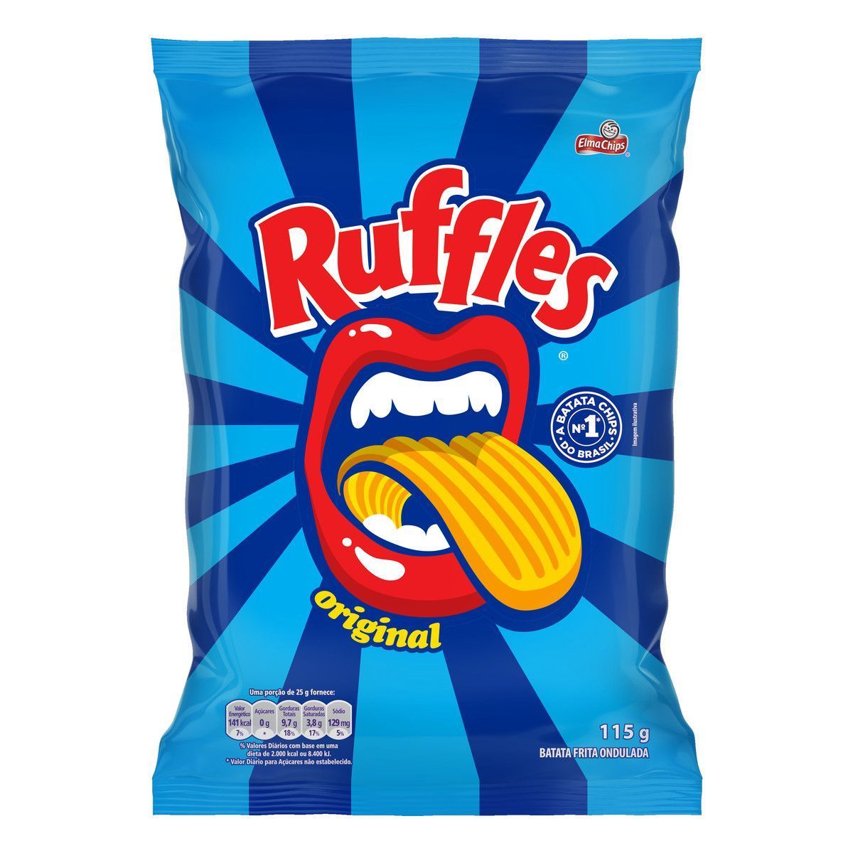 Batata Frita Ondulada Original Elma Chips Ruffles 115 g