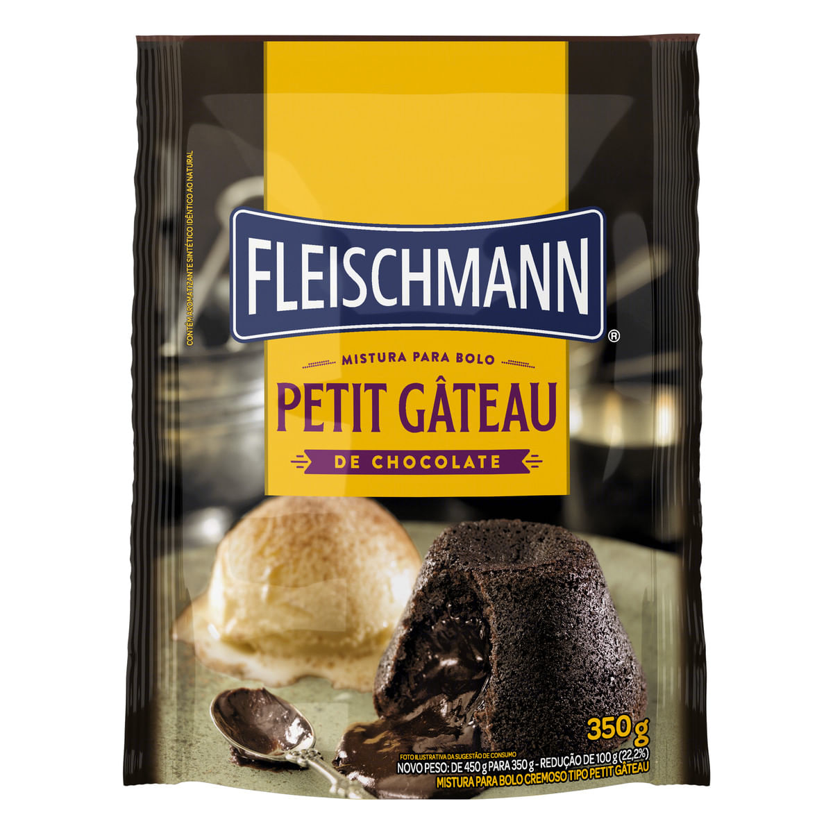 Mistura para Bolo Petit Gâteau Chocolate Fleischmann 350 g