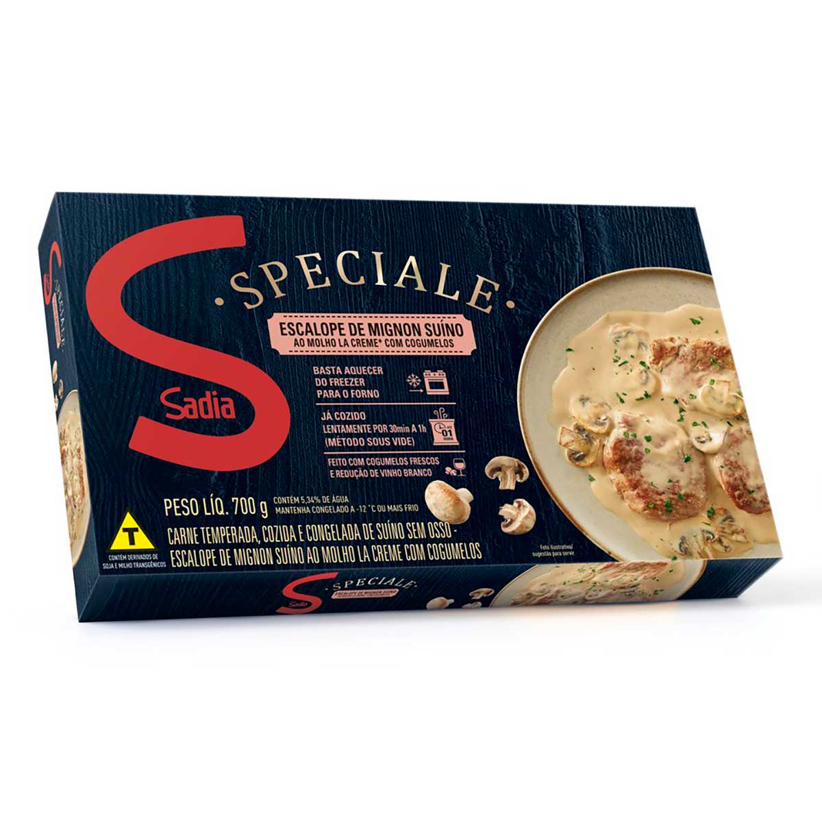 Escalope de Mignon Suíno ao Molho la Creme com Cogumelos Sadia Speciale Caixa 700g