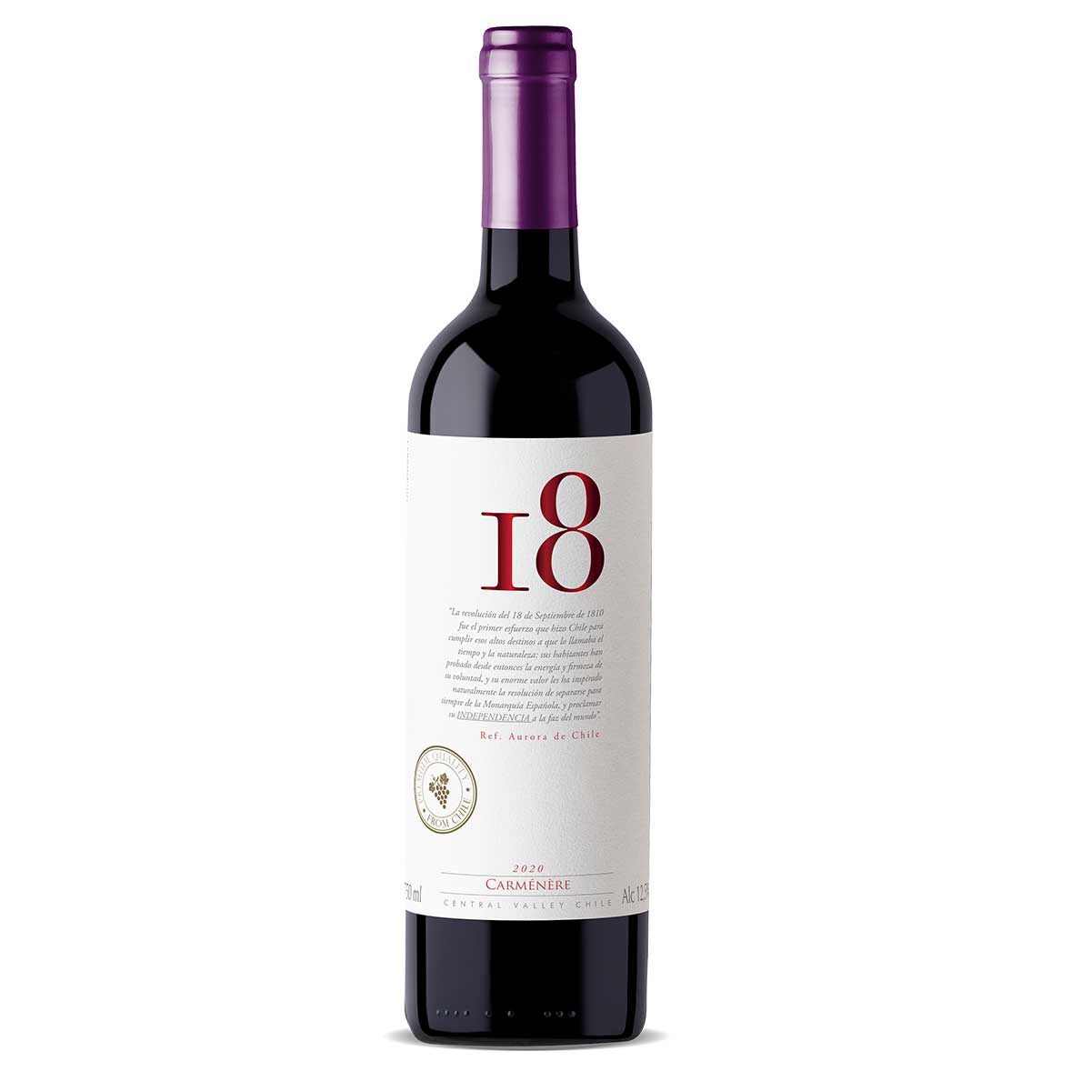 Vinho Tinto Chileno 18 Valle Central Carmenere 750 ml