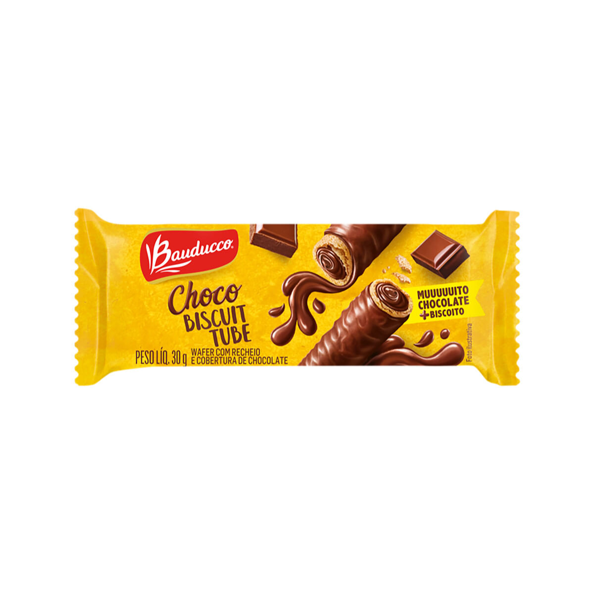 Wafer Bauducco Choco Biscuit Tube 30 g