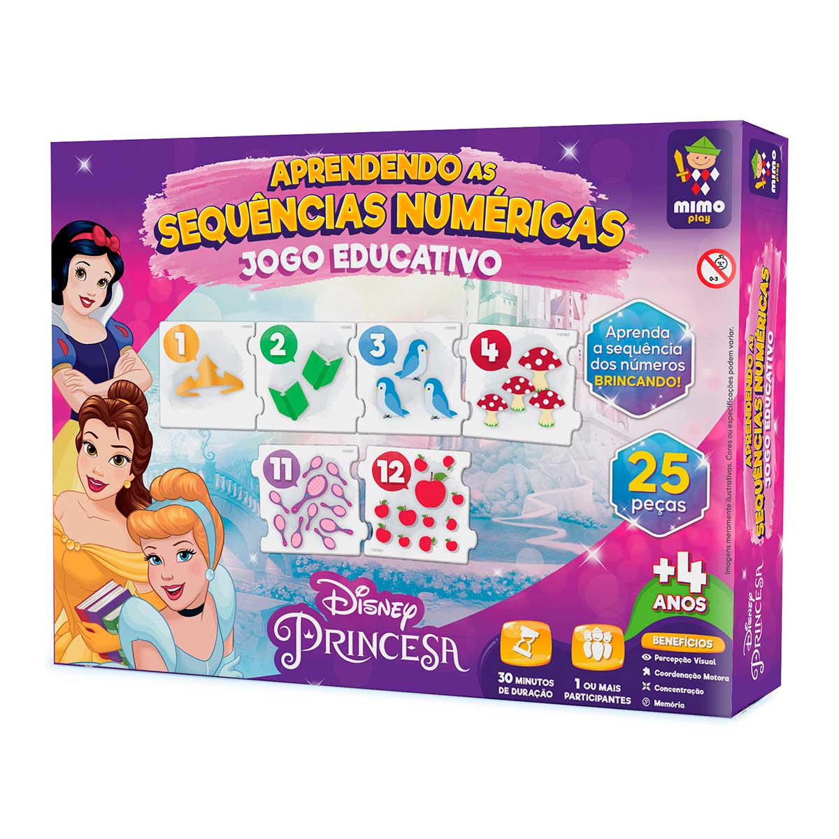 Jogo Aprendendo as Sequências Numéricas Princesas Disney Mimo