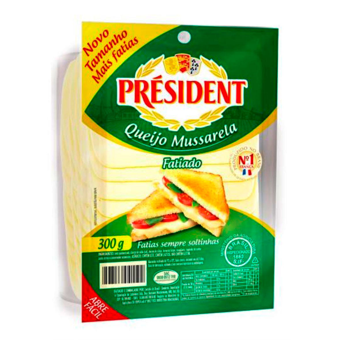 Queijo Mussarela Fatiado President 300g