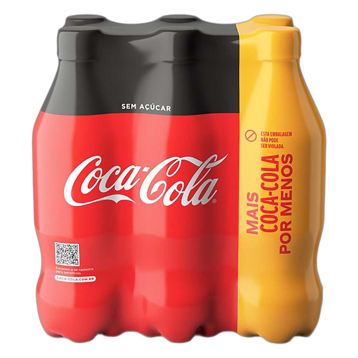 Pack Refrigerante sem Açúcar Coca-Cola Garrafa 6 Unidades 600 ml Cada Leve Mais Pague Menos