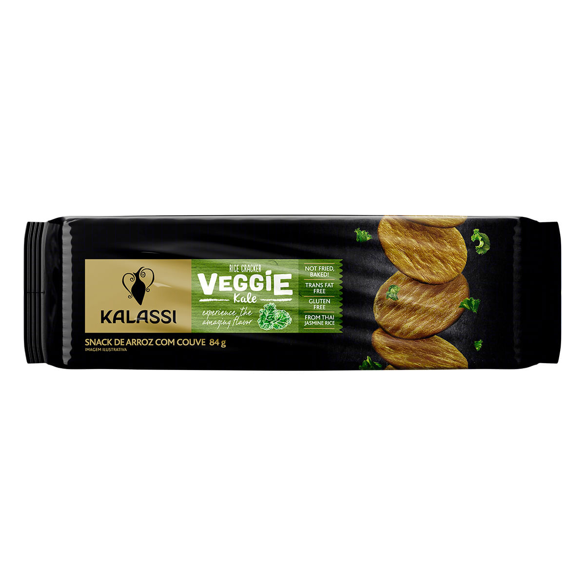 Snack de Arroz Couve Kalassi Veggie Pacote 84 g