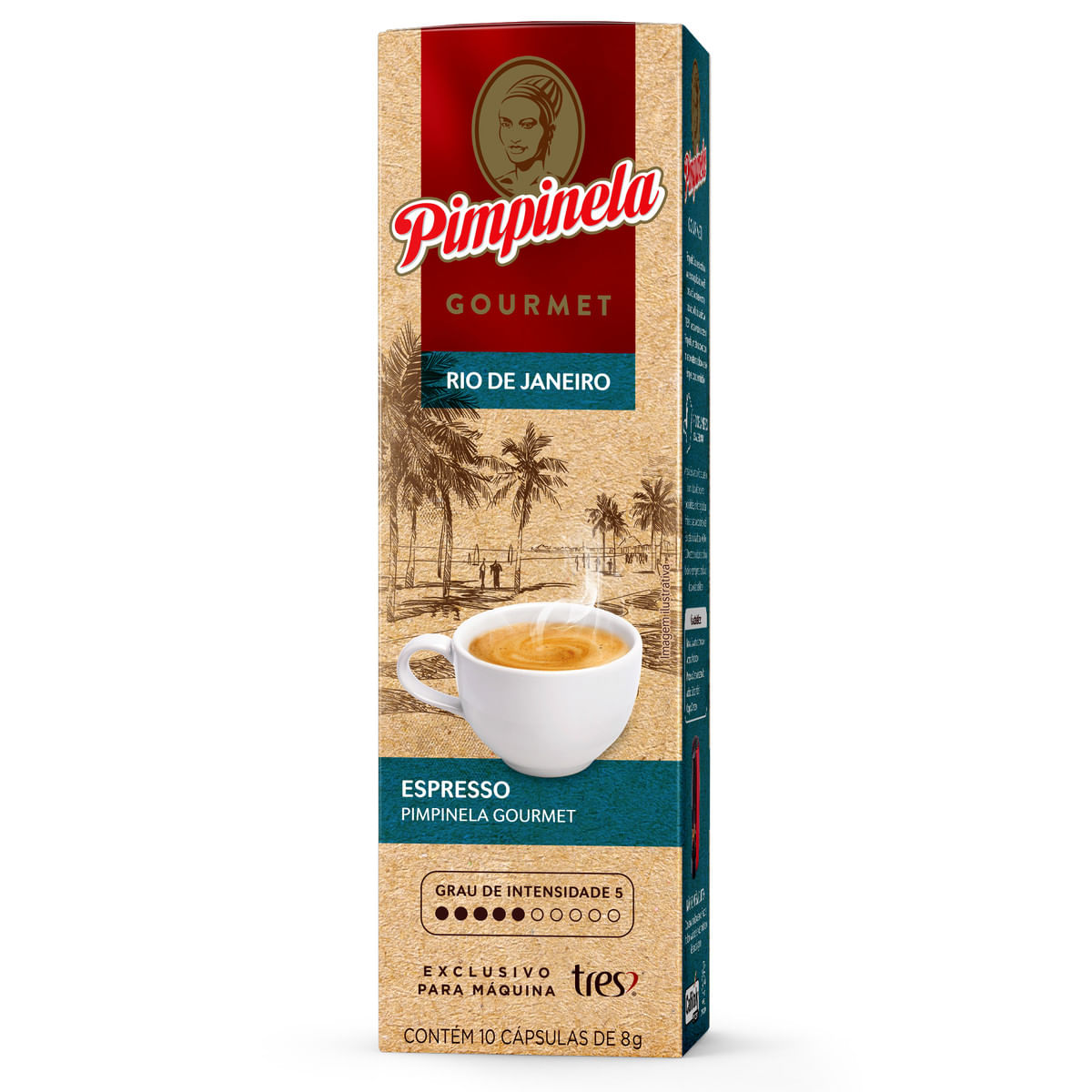 Café em Cápsula Torrado e Moído Espresso Gourmet Pimpinela Caixa 80 g