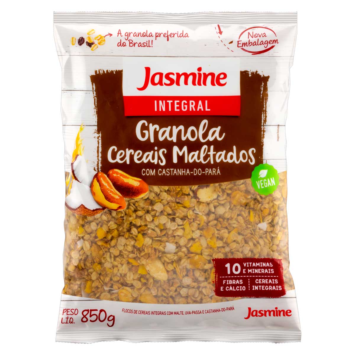 Granola Cereais Maltados Jasmine Pacote 850 g