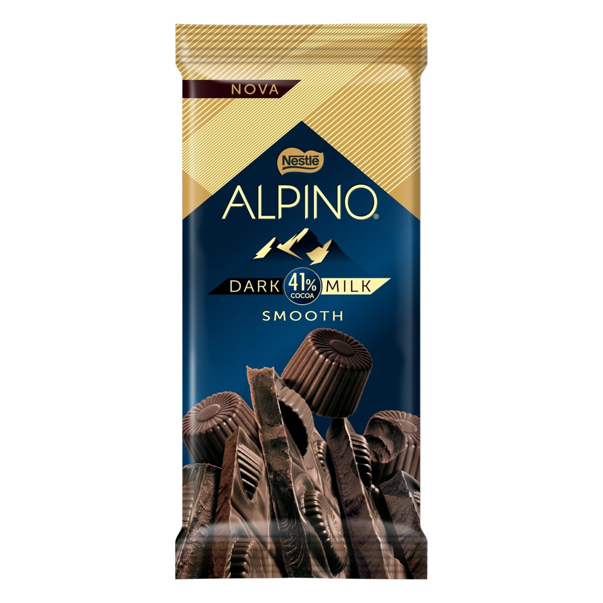 Chocolate Dark Milk 41% Cacau Smooth Alpino Pacote 85 g