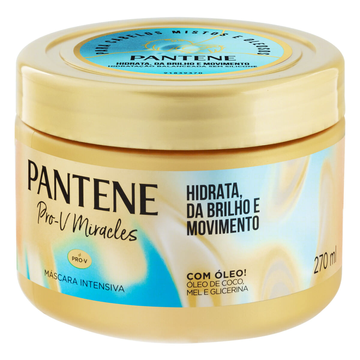 Máscara Intensiva Pantene Hidrata, da Brilho e Movimento 270 ml