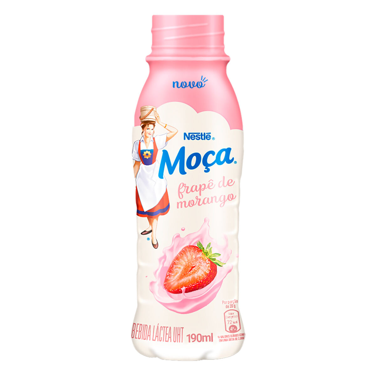 Bebida Láctea UHT Frapê de Morango Moça Frasco 190 ml