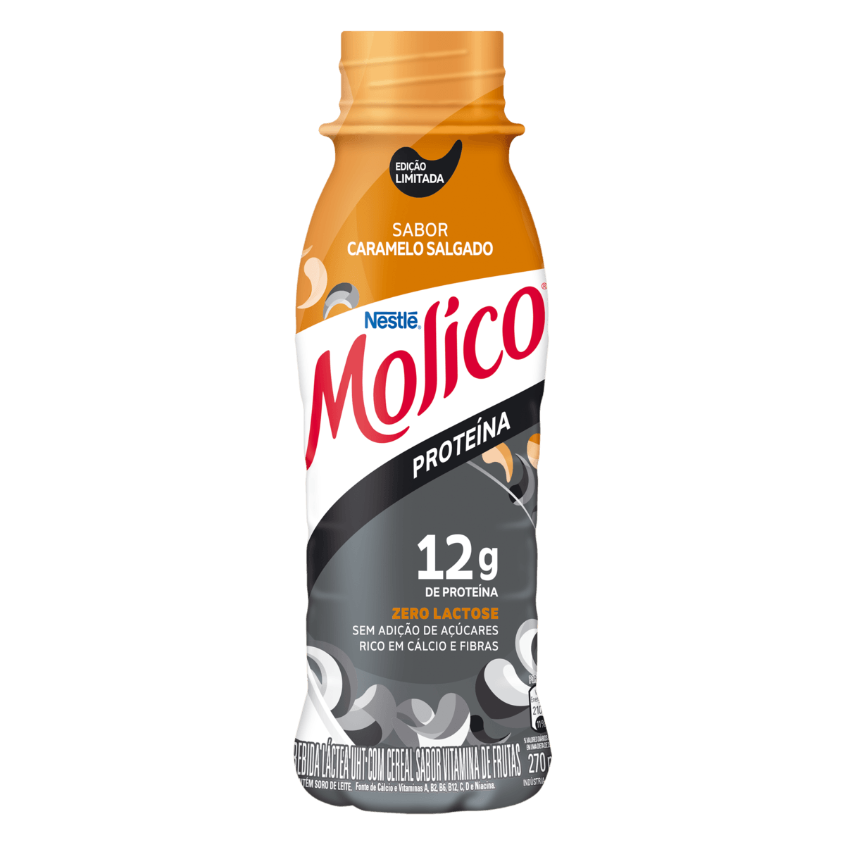 Bebida Láctea UHT Caramelo Salgado Zero Lactose Molico Proteína Frasco 270 ml