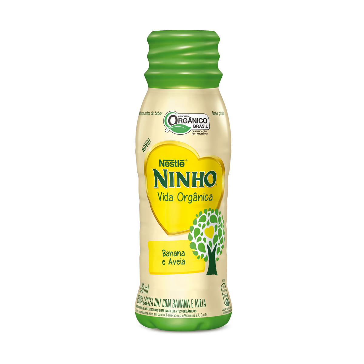 Bebida Láctea UHT Banana e Aveia Orgânica Ninho Vida Orgânica Frasco 180 ml