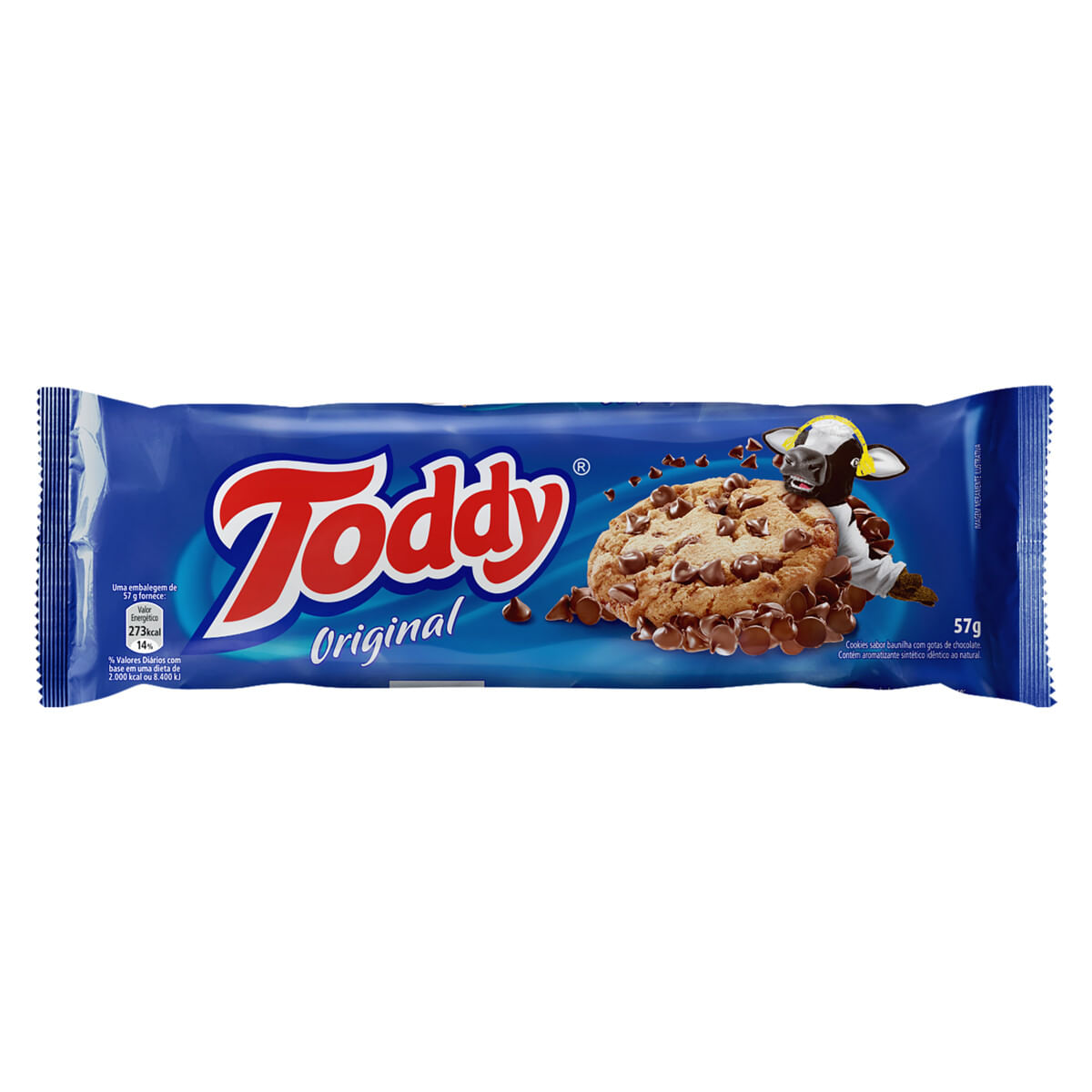 Biscoito Cookie Sabor Baunilha com Gotas de Chocolate Toddy 57g