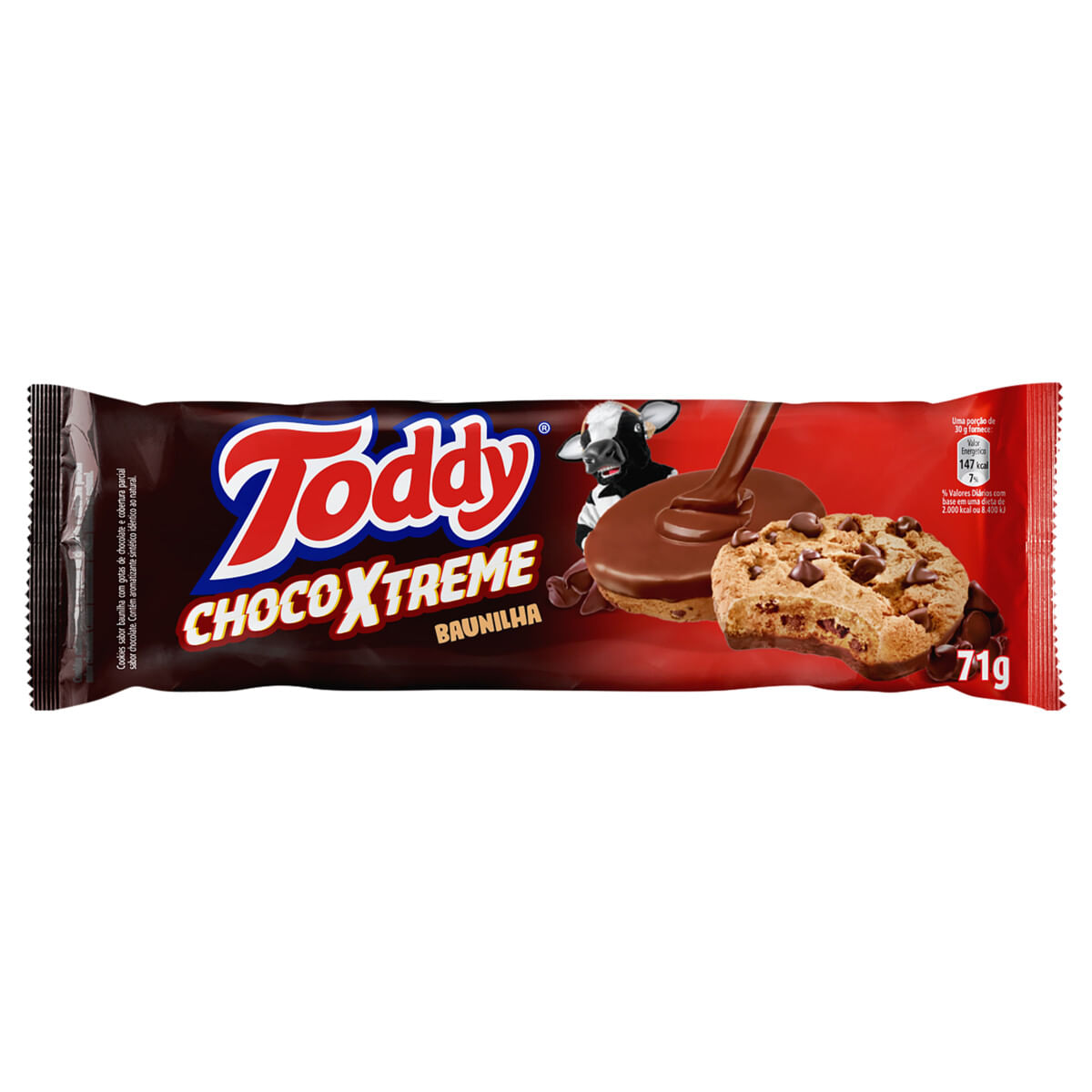 Biscoito Cookie Sabor Baunilha ChocoXtreme Toddy 71g