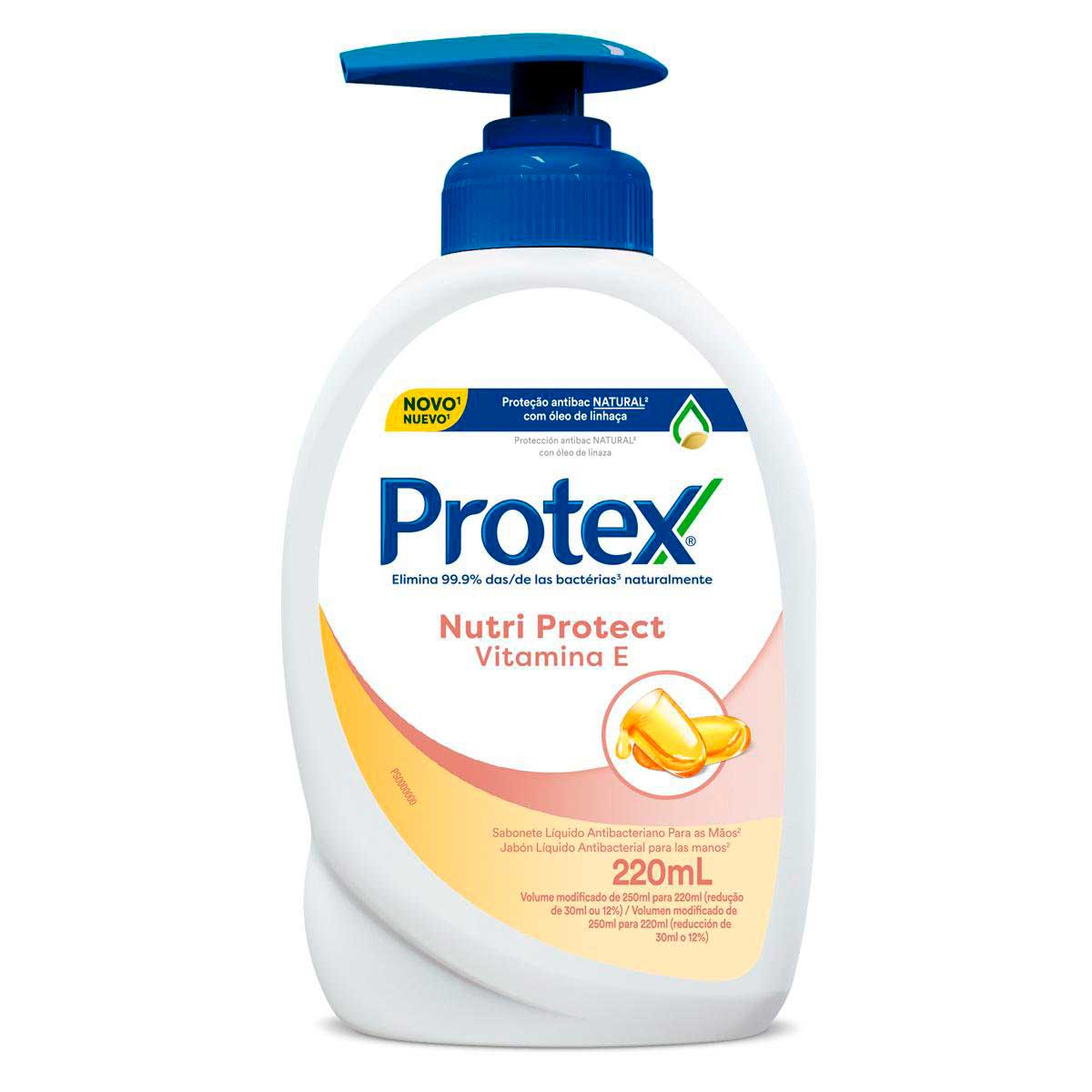 Sabonete Líquido Antibacteriano Protex Nutri Protect Vitamina E 220 ml