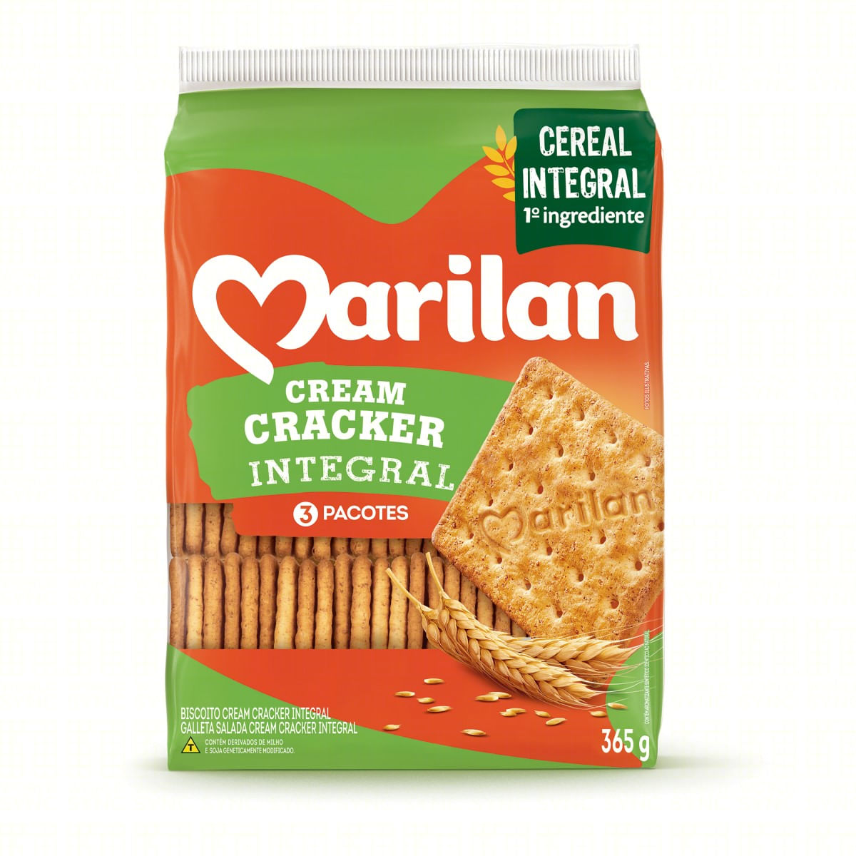 Biscoito Cream Cracker Integral Marilan 365 g