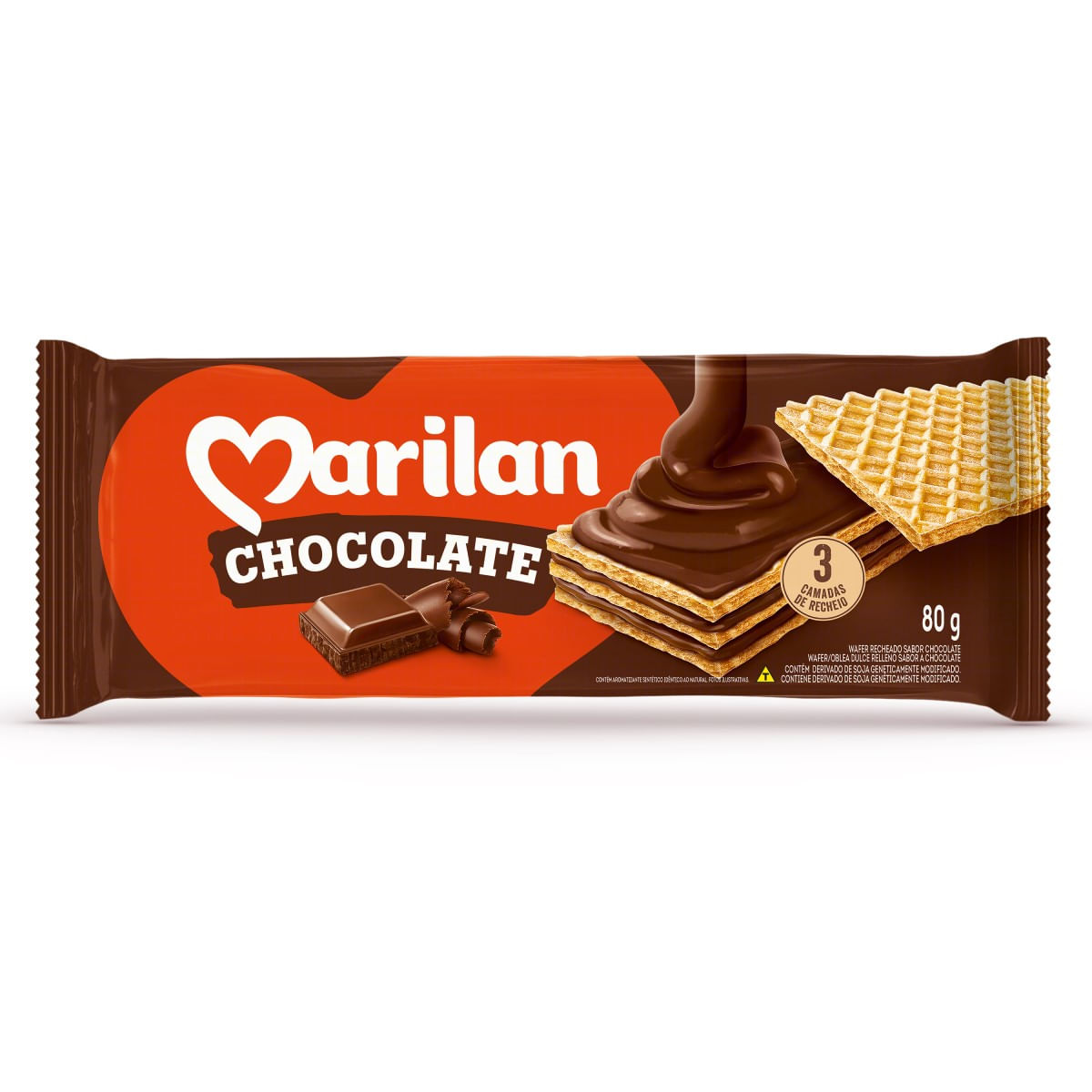 Wafer de Chocolate Marilan 80 g