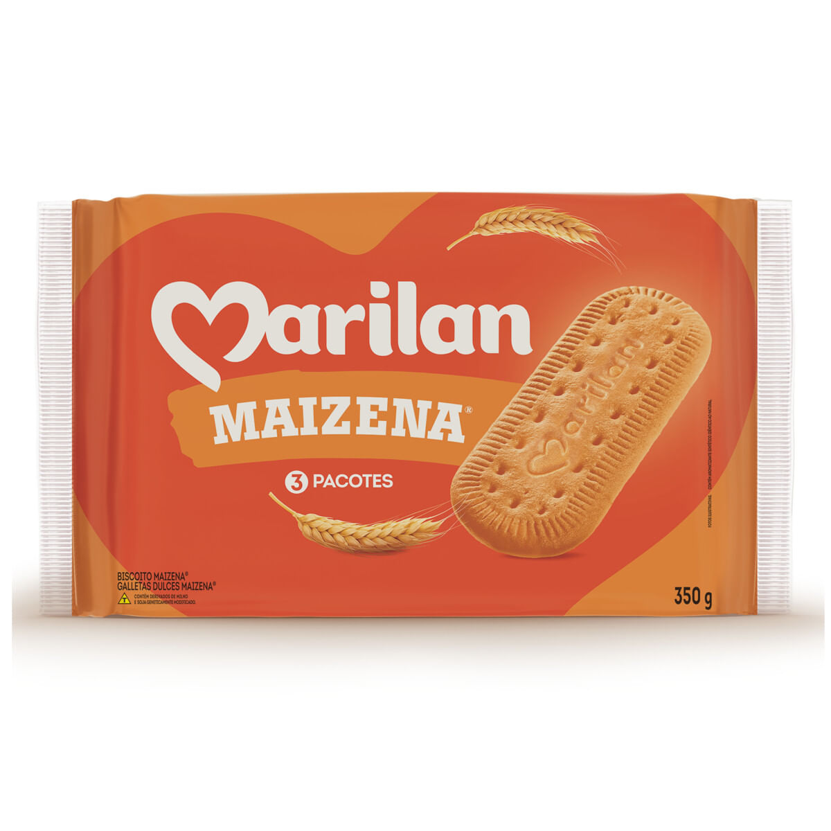 Biscoito Maisena Marilan Pacote 350 g com 3 Pacotes