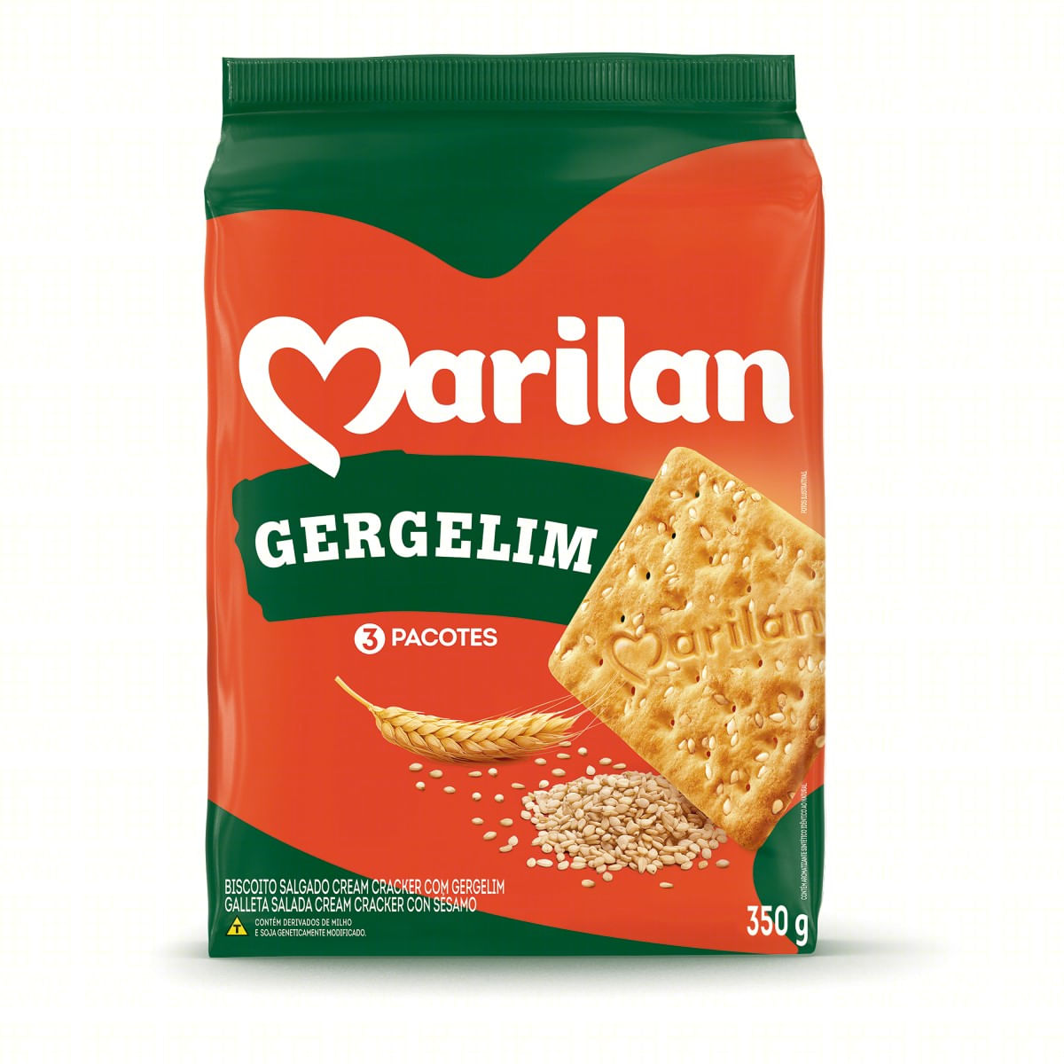 Biscoito Cream Cracker com Gergelim Marilan 350 g