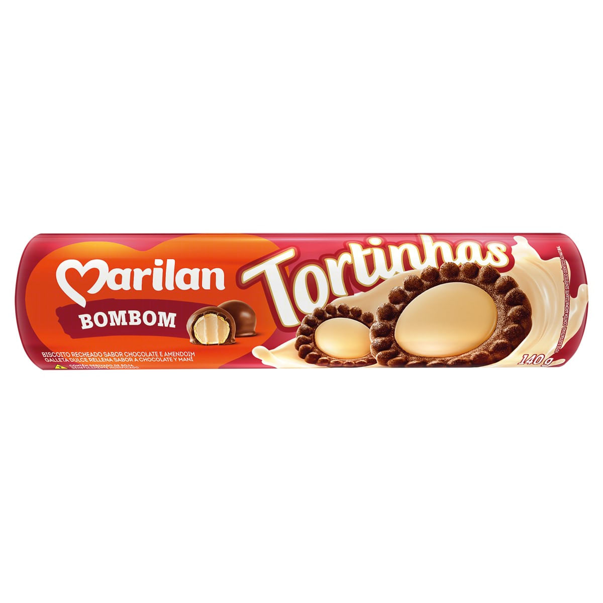 Biscoito Recheio Bombom Marilan Tortinhas 140 g