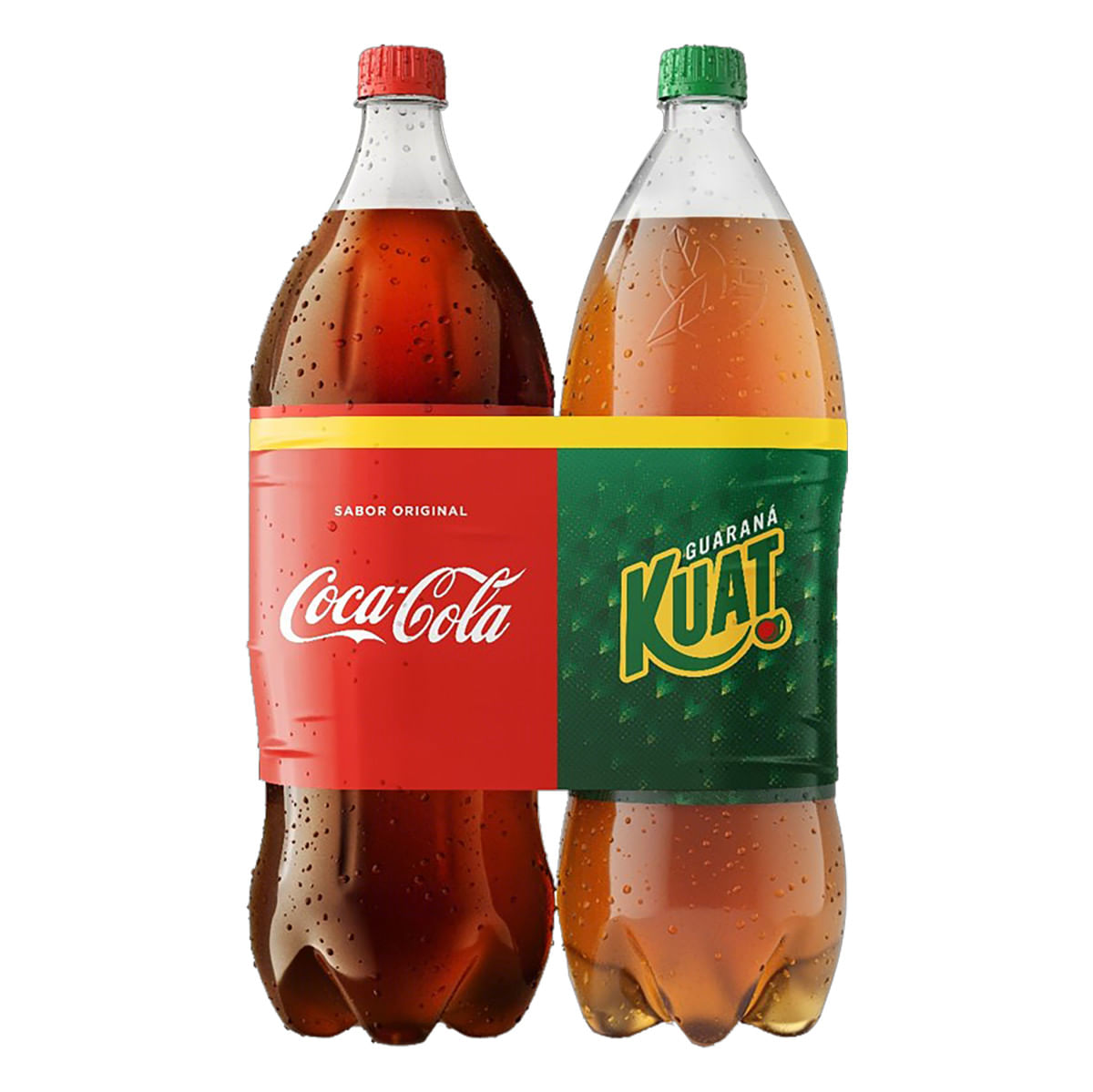 Kit Refrigerante Coca-Cola Original + Guaraná Kuat 2 L Cada