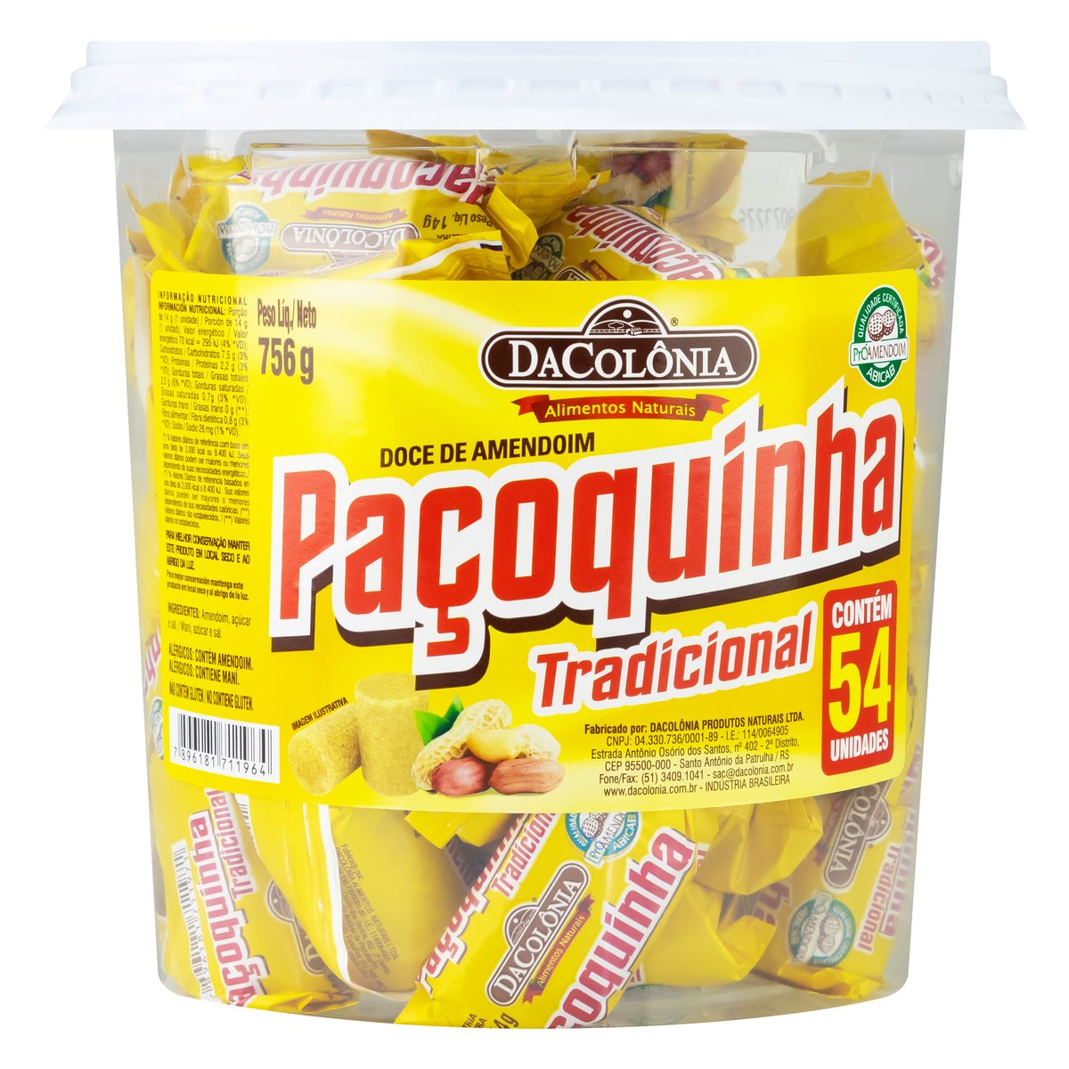 Pack Paçoquinha Tradicional DaColônia 756 g