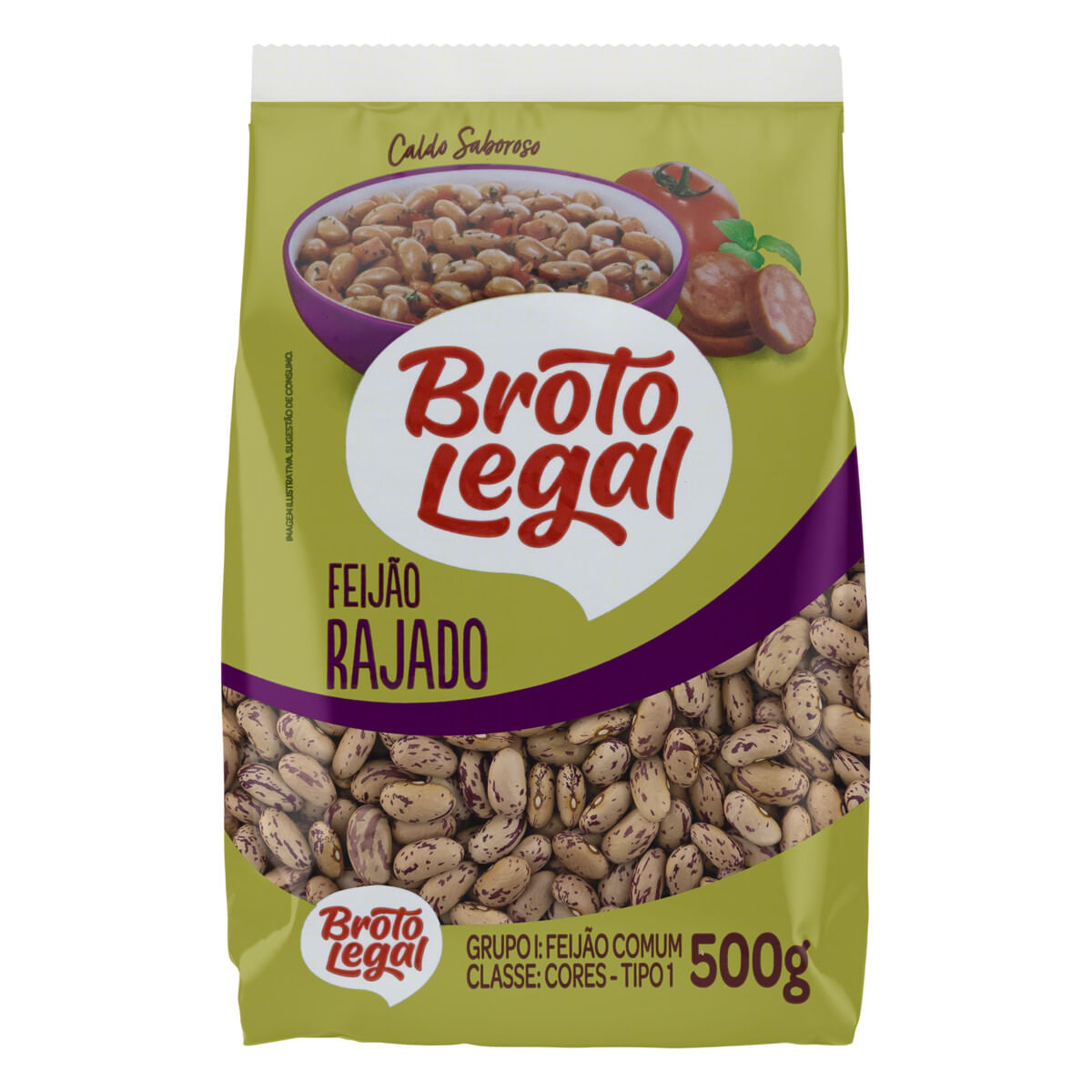 Feijão Rajado Tipo 1 Broto Legal 500 g