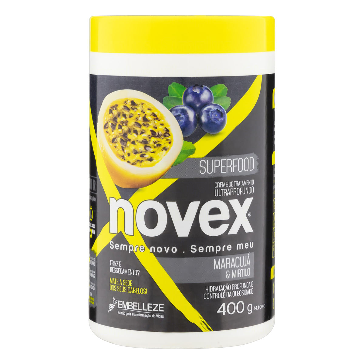 Creme de Tratamento Ultraprofundo Maracujá &amp; Mirtilo Superfood Novex Pote 400 g